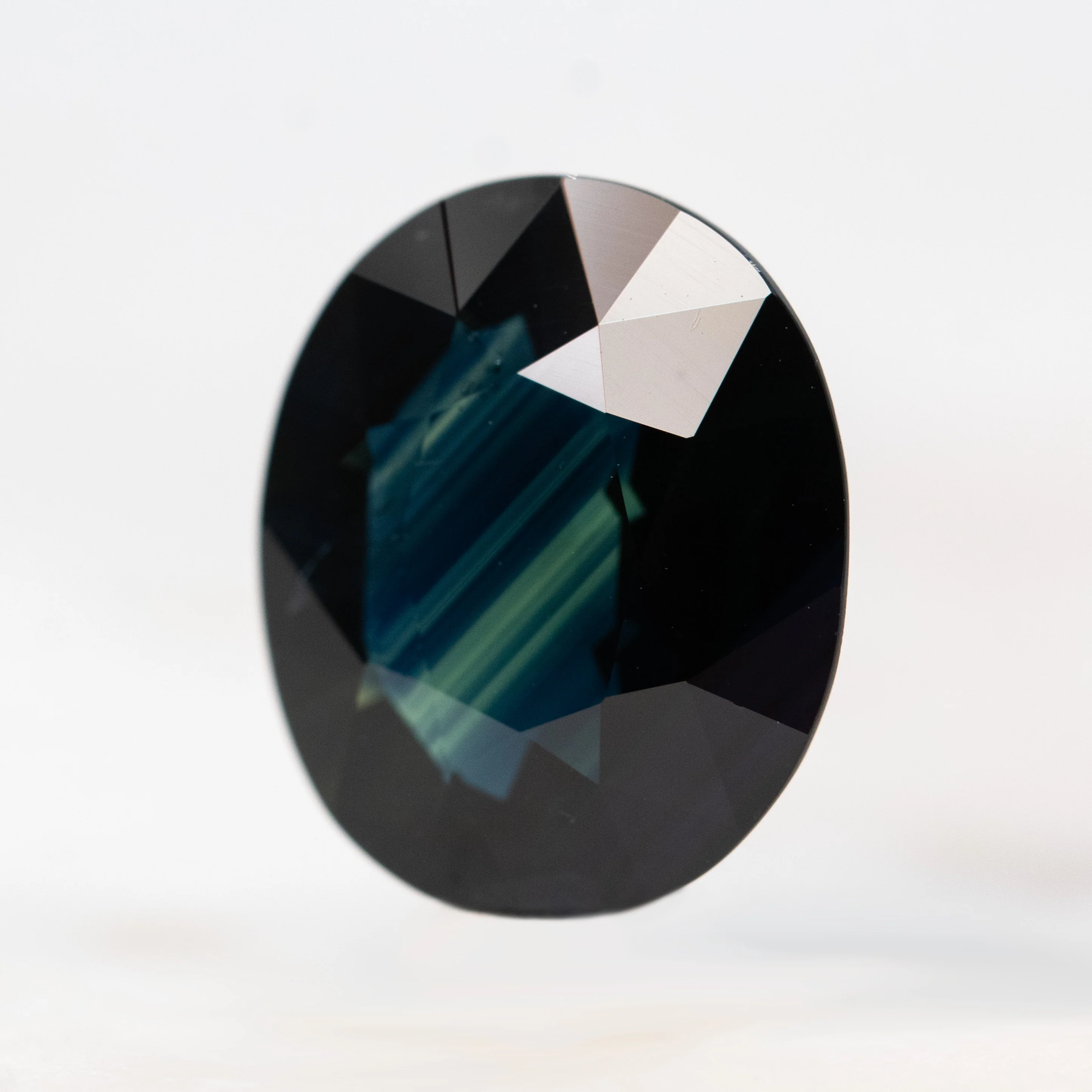 6.15 Carat Dark Teal Oval Sapphire for Custom Work - Inventory Code TOS615 - Image 3