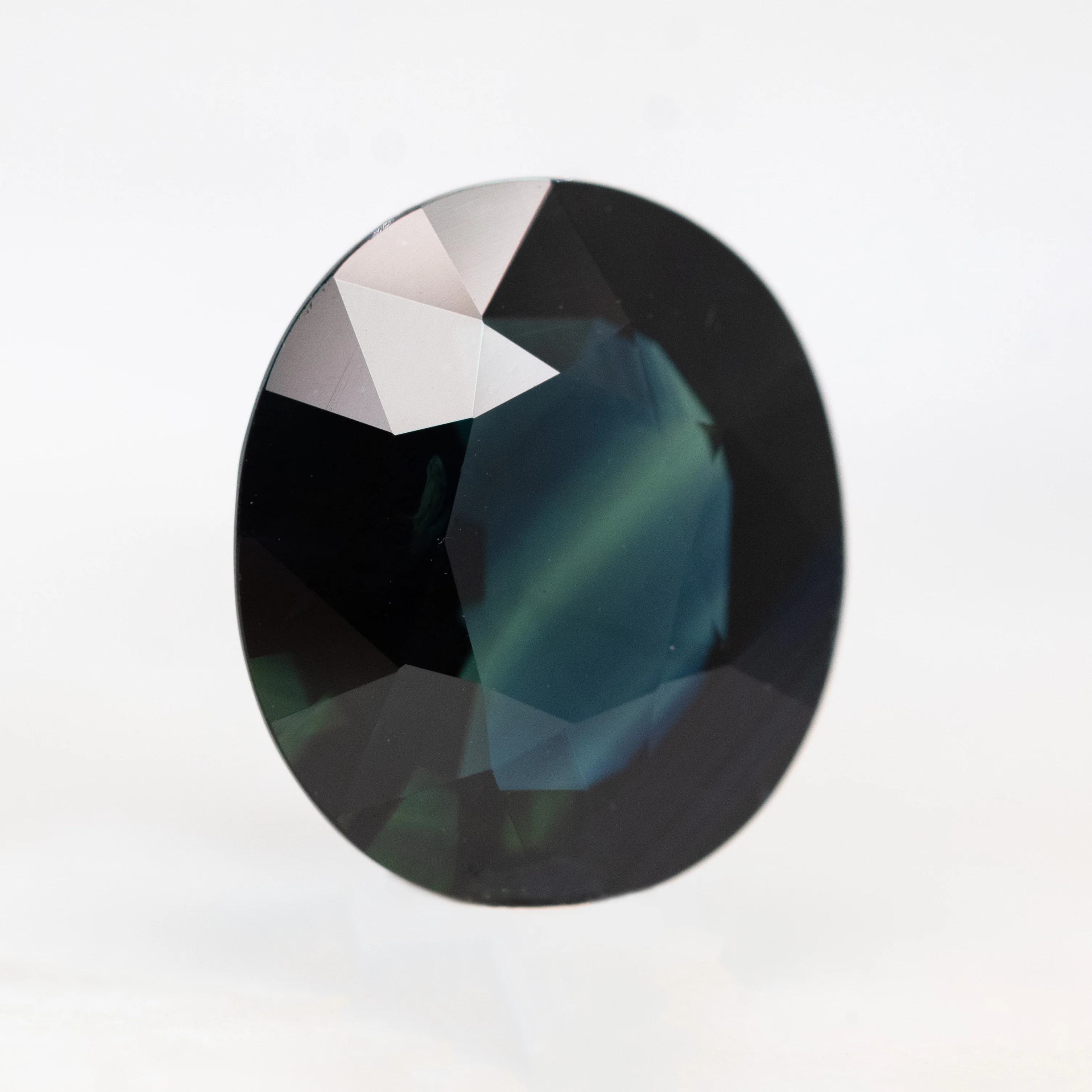 6.15 Carat Dark Teal Oval Sapphire for Custom Work - Inventory Code TOS615 - Image 4