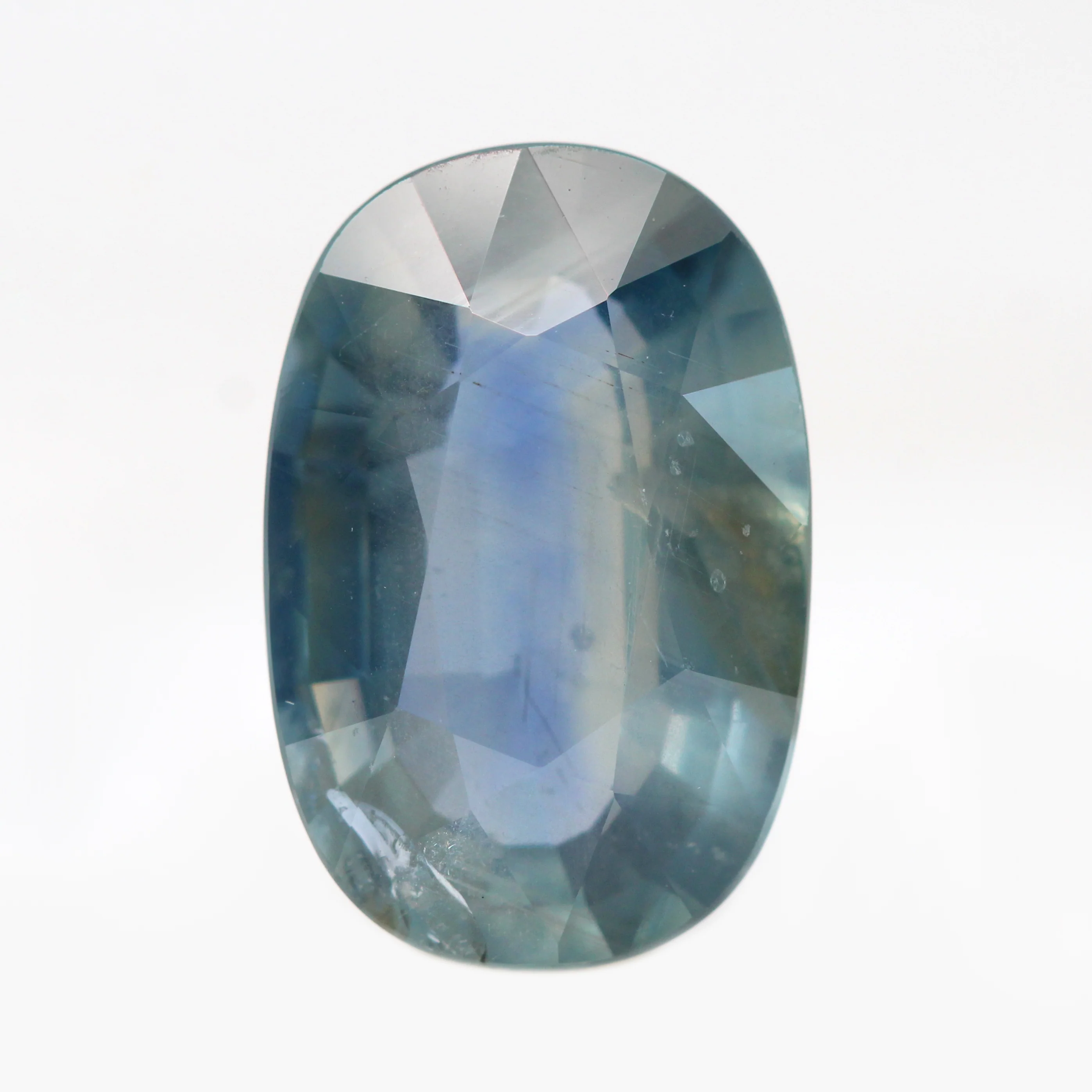 6.63 Carat Elongated Cushion Cut Teal Blue Sapphire for Custom Work - Inventory Code ECTS663