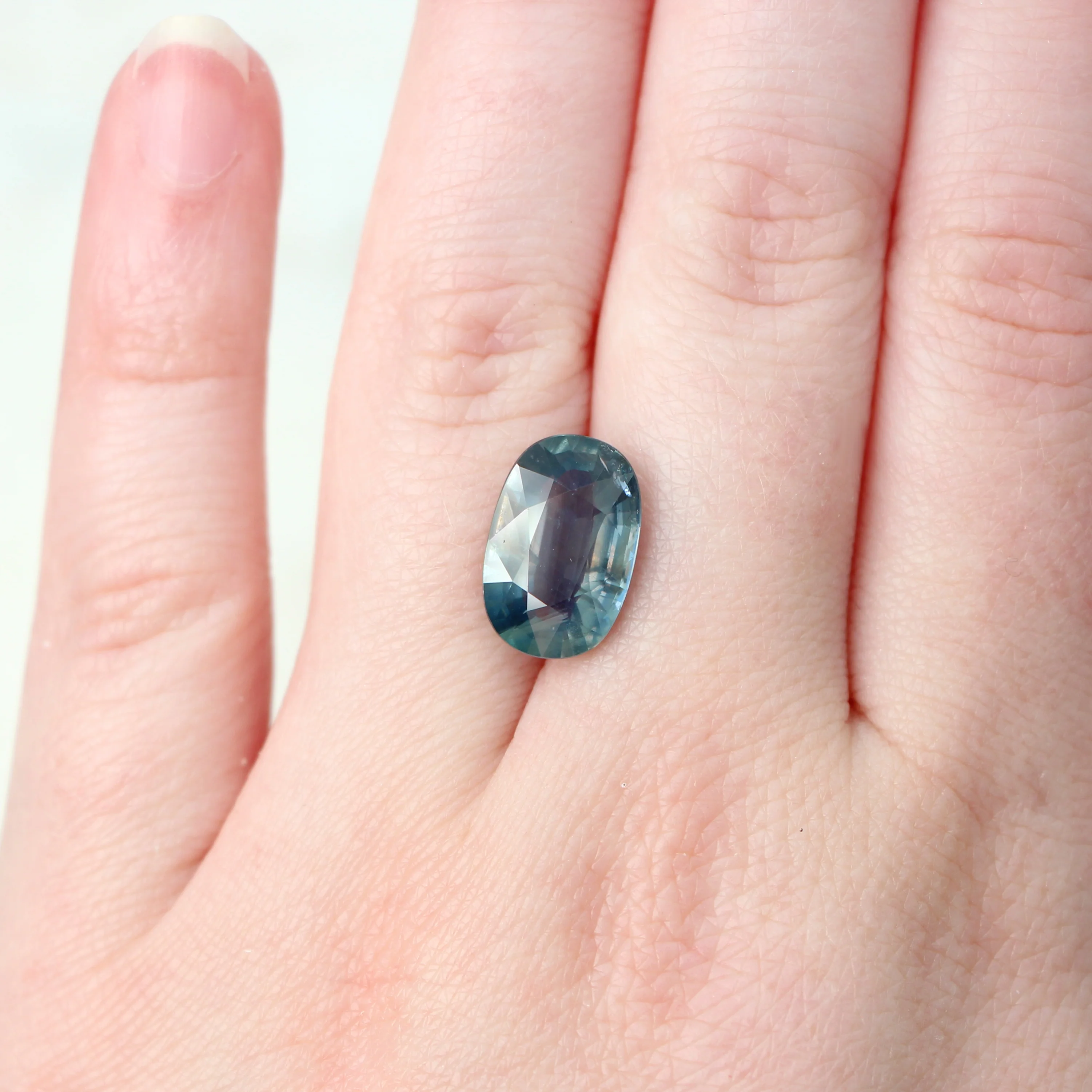 6.63 Carat Elongated Cushion Cut Teal Blue Sapphire for Custom Work - Inventory Code ECTS663 - Image 2