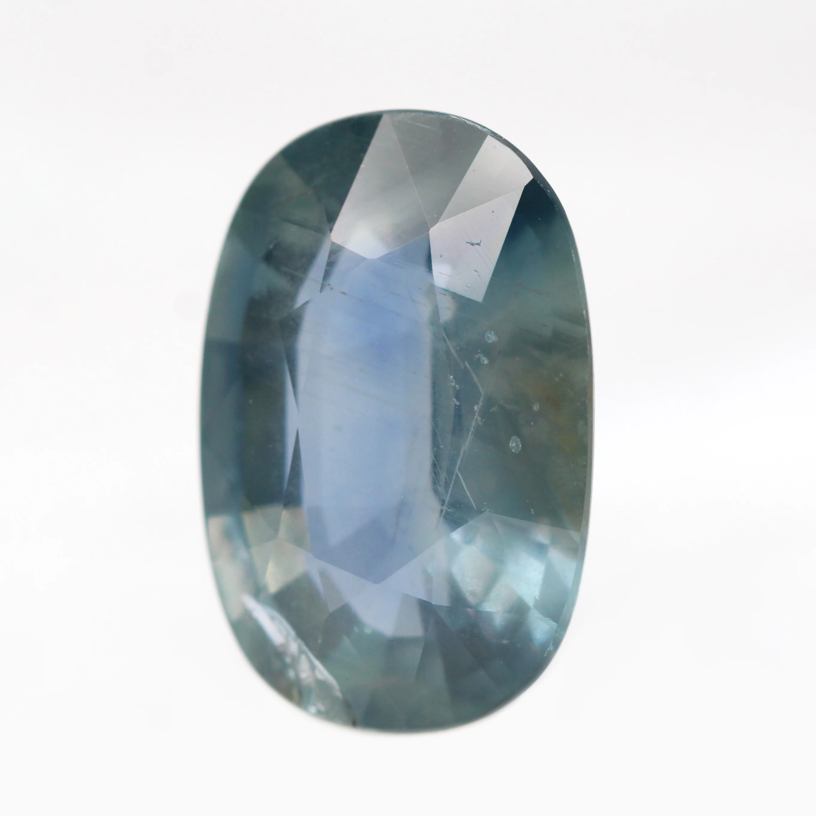 6.63 Carat Elongated Cushion Cut Teal Blue Sapphire for Custom Work - Inventory Code ECTS663 - Image 3