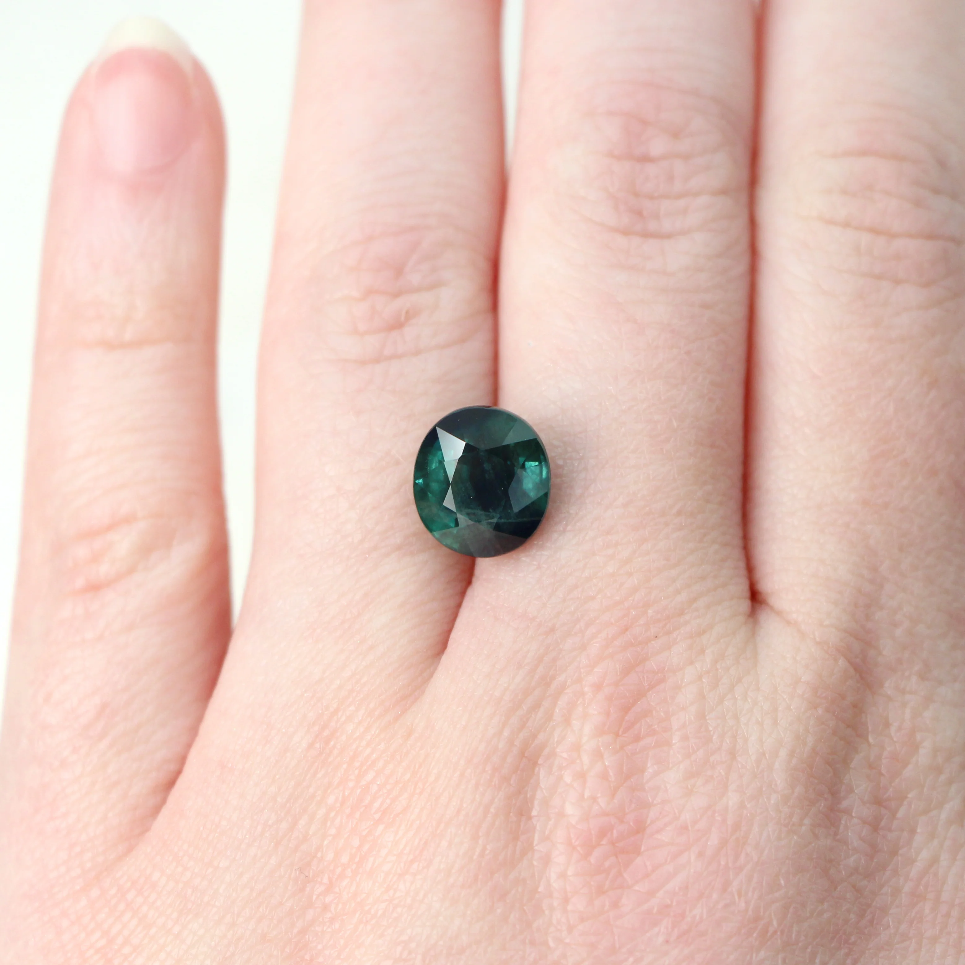 6.70 Carat Dark Teal Oval Sapphire for Custom Work - Inventory Code TOS670 - Image 2