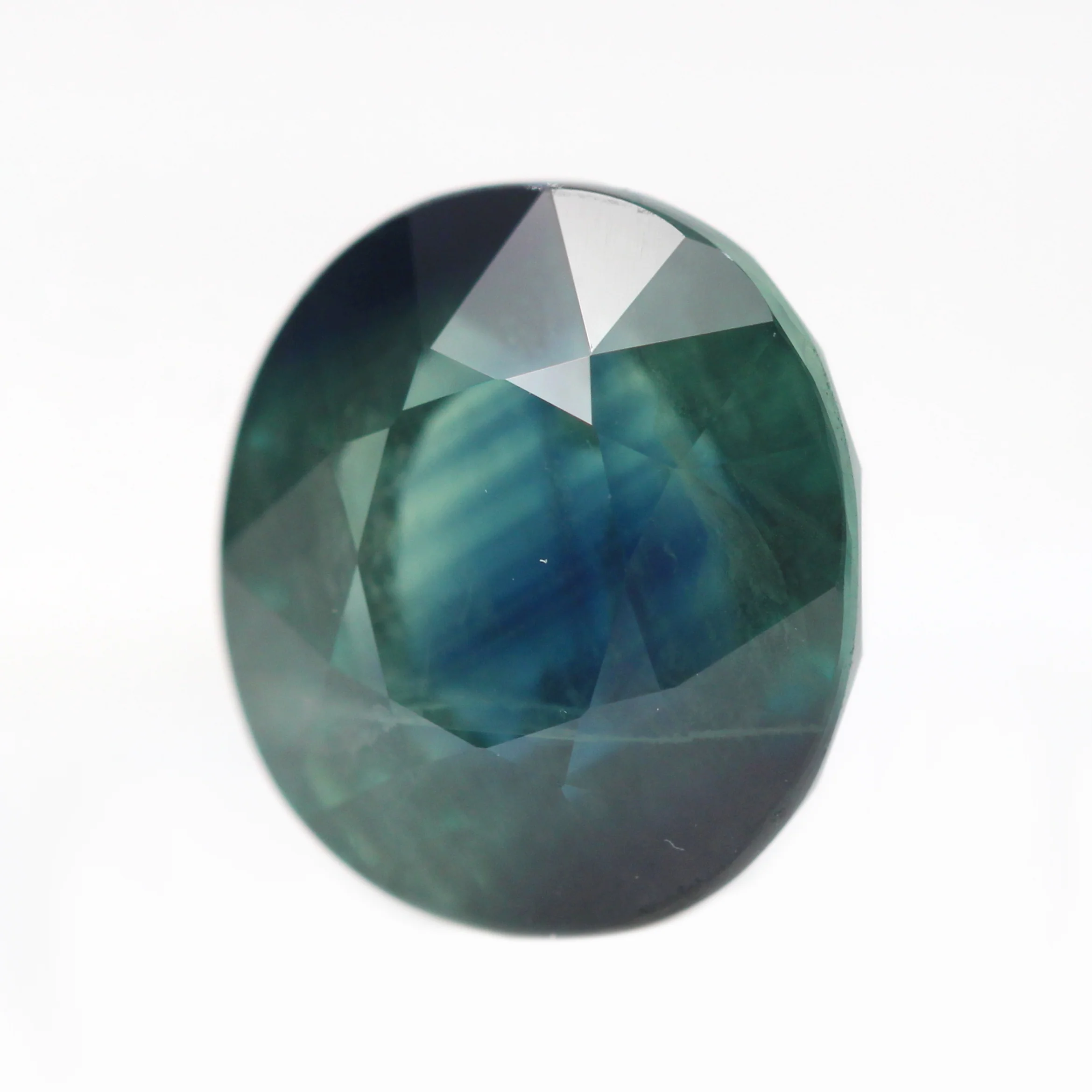 6.70 Carat Dark Teal Oval Sapphire for Custom Work - Inventory Code TOS670 - Image 3