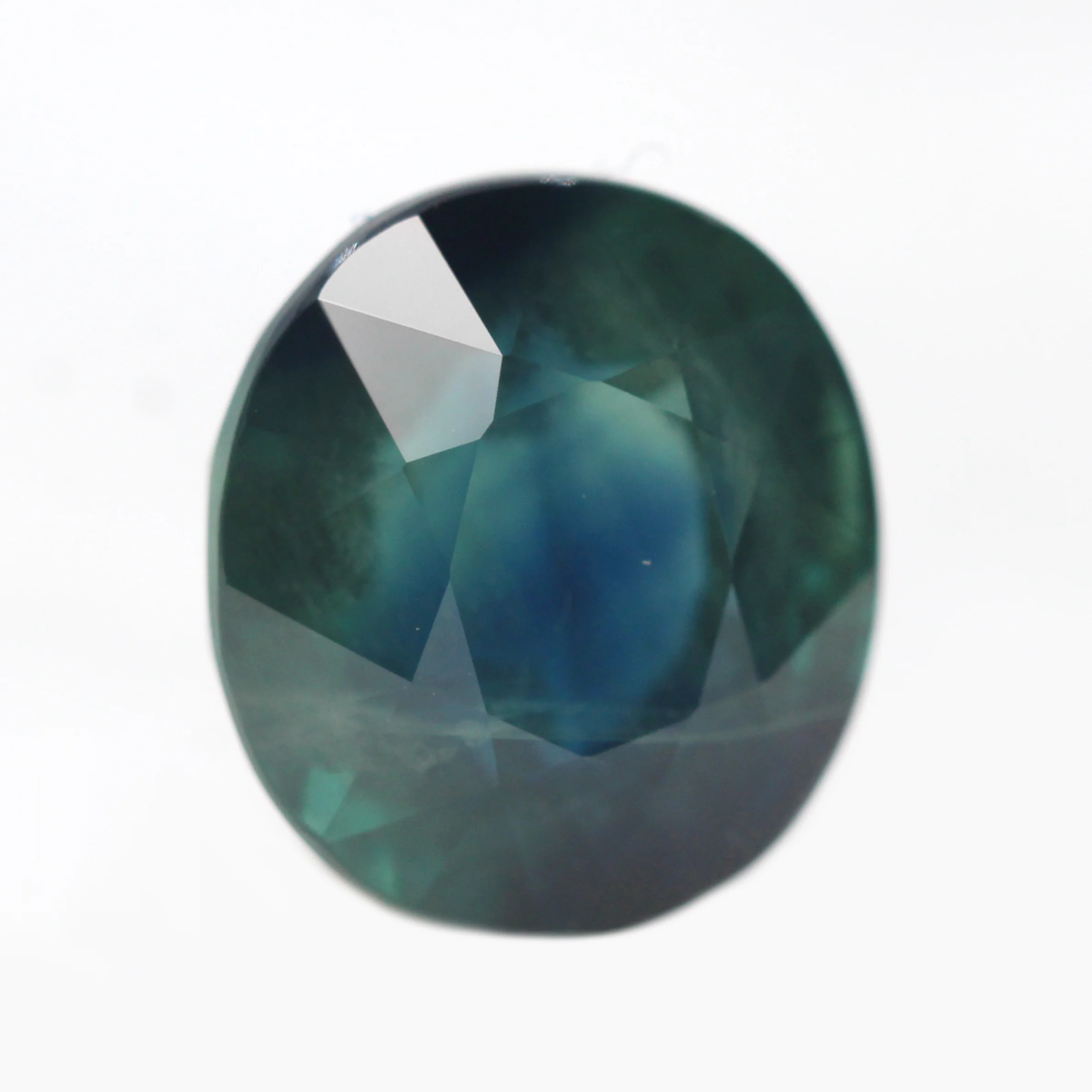 6.70 Carat Dark Teal Oval Sapphire for Custom Work - Inventory Code TOS670 - Image 4
