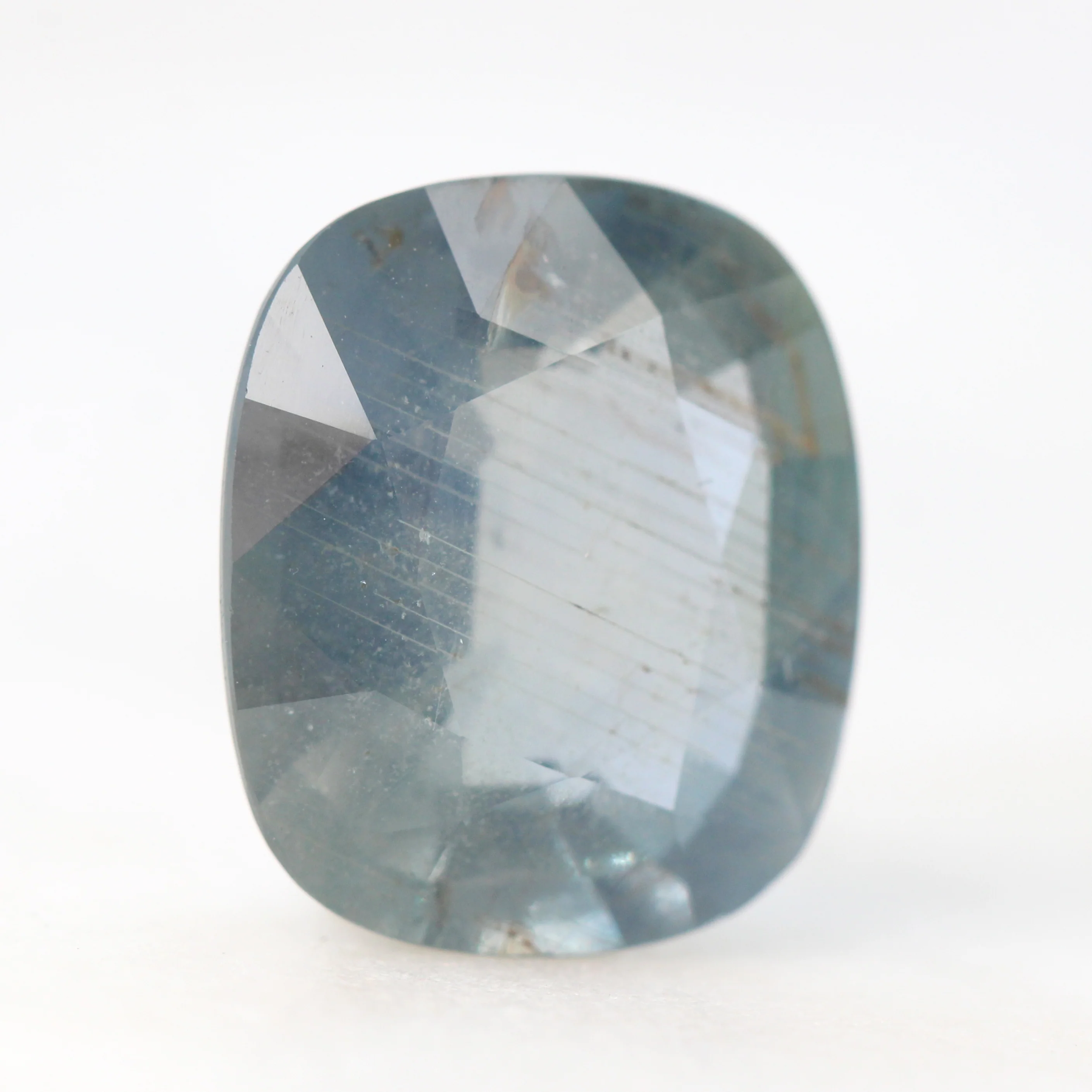 6.97 Carat Blue Gray Cushion Cut Sapphire for Custom Work - Inventory Code BGSC697 - Image 3