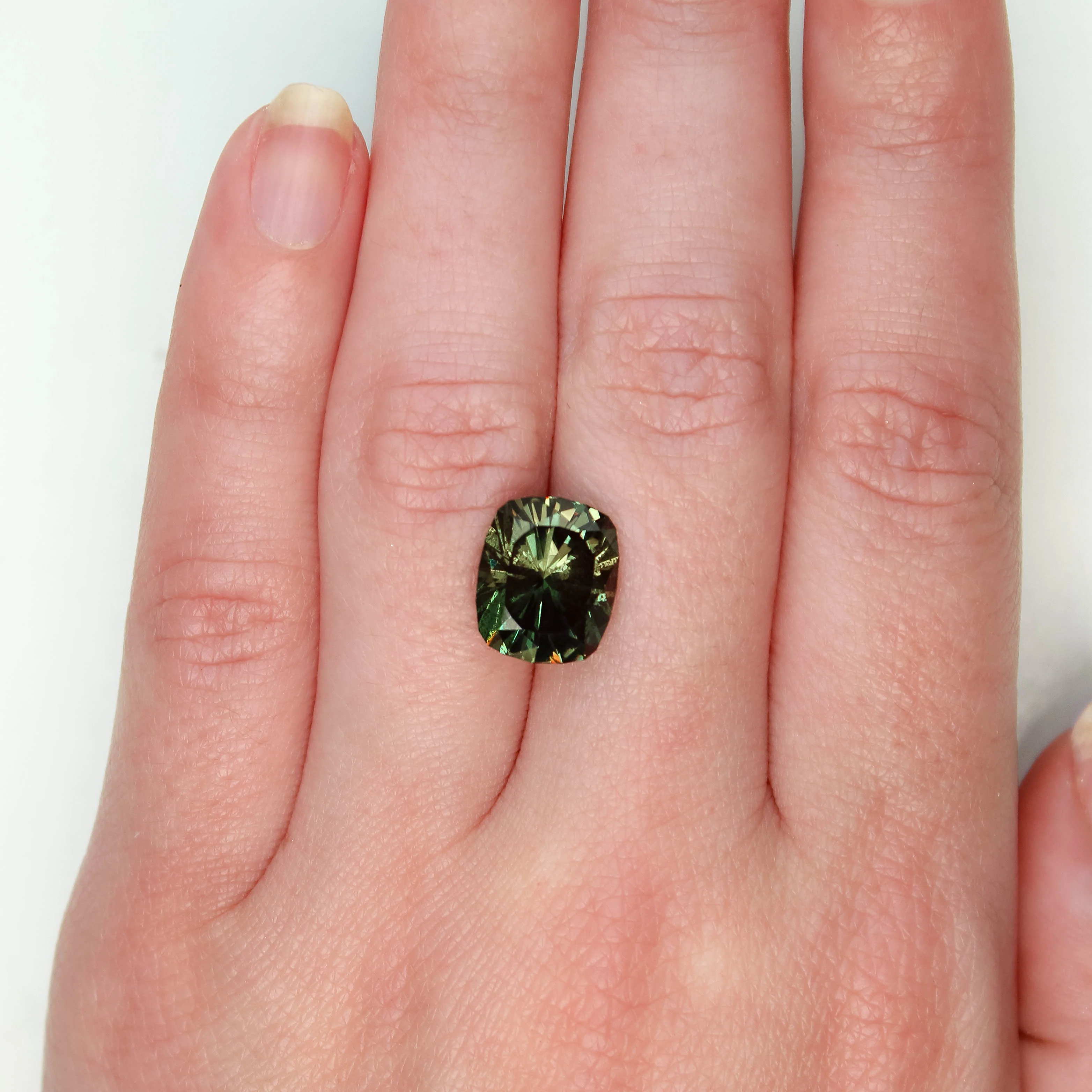 7.20 Carat Green Elongated Cushion Lab Grown Spinel for Custom Work - Inventory Code LGGS720 - Image 2