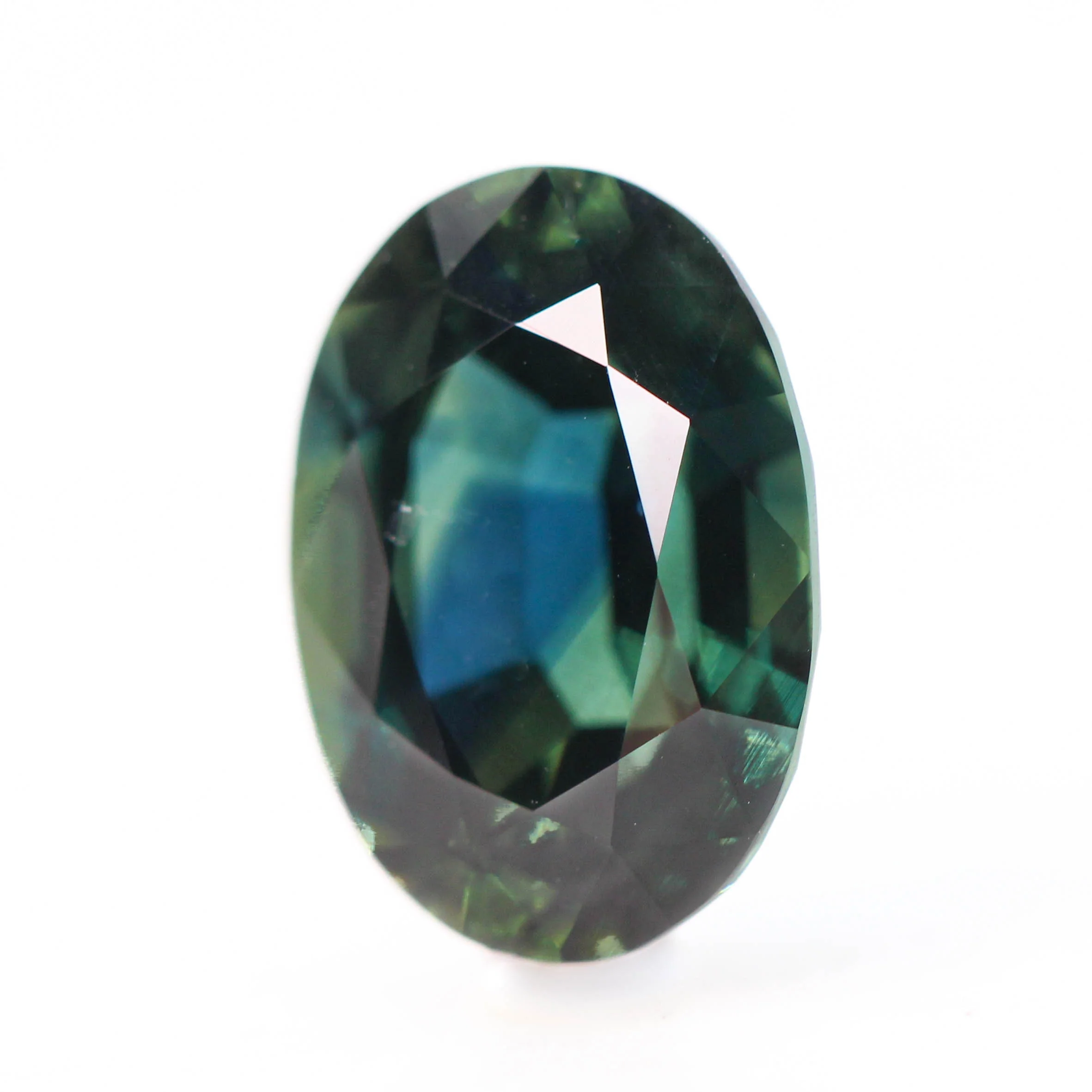 7.26 Carat Dark Teal Oval Sapphire for Custom Work - Inventory Code TOS726 - Image 3