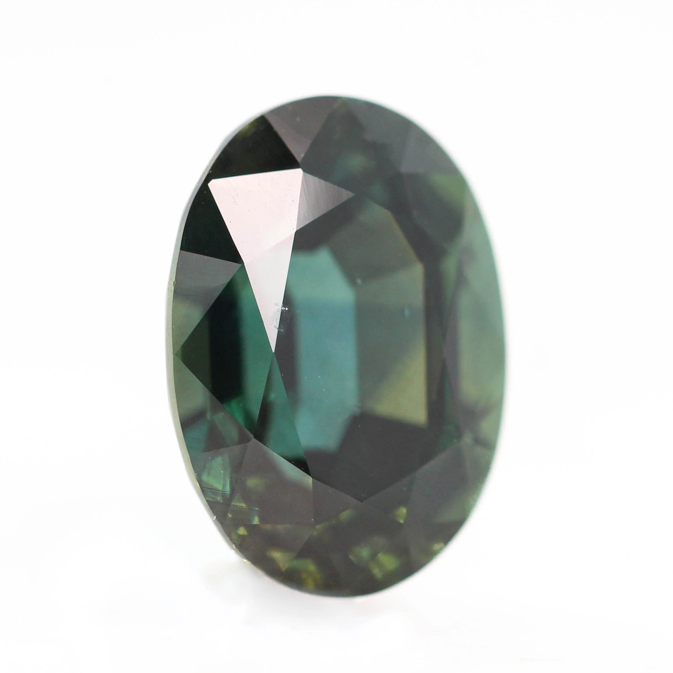 7.26 Carat Dark Teal Oval Sapphire for Custom Work - Inventory Code TOS726 - Image 4