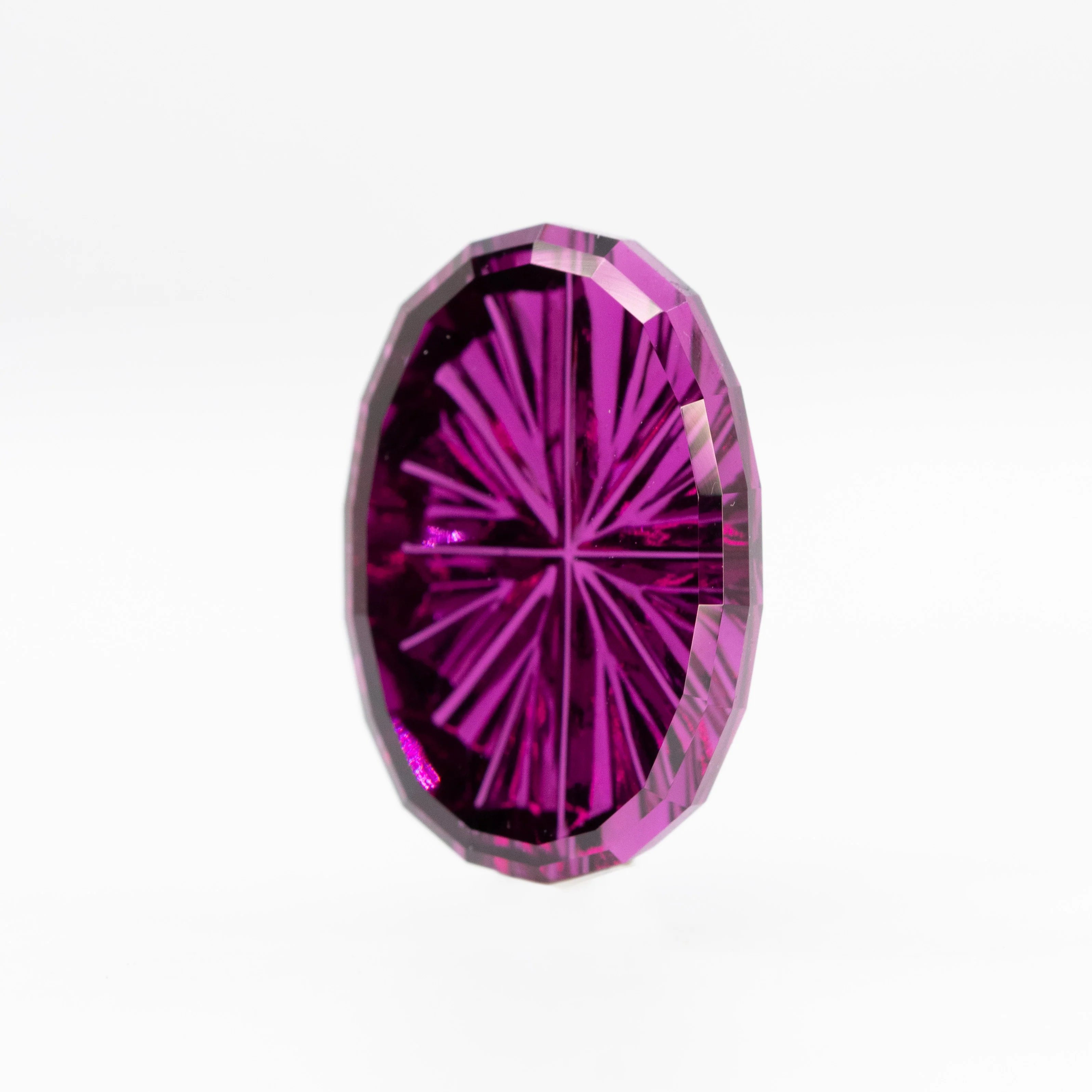 8.91 Carat Fantasy Cut Oval Rhodalite Garnet for Custom Work - Inventory Code FCG891 - Image 3