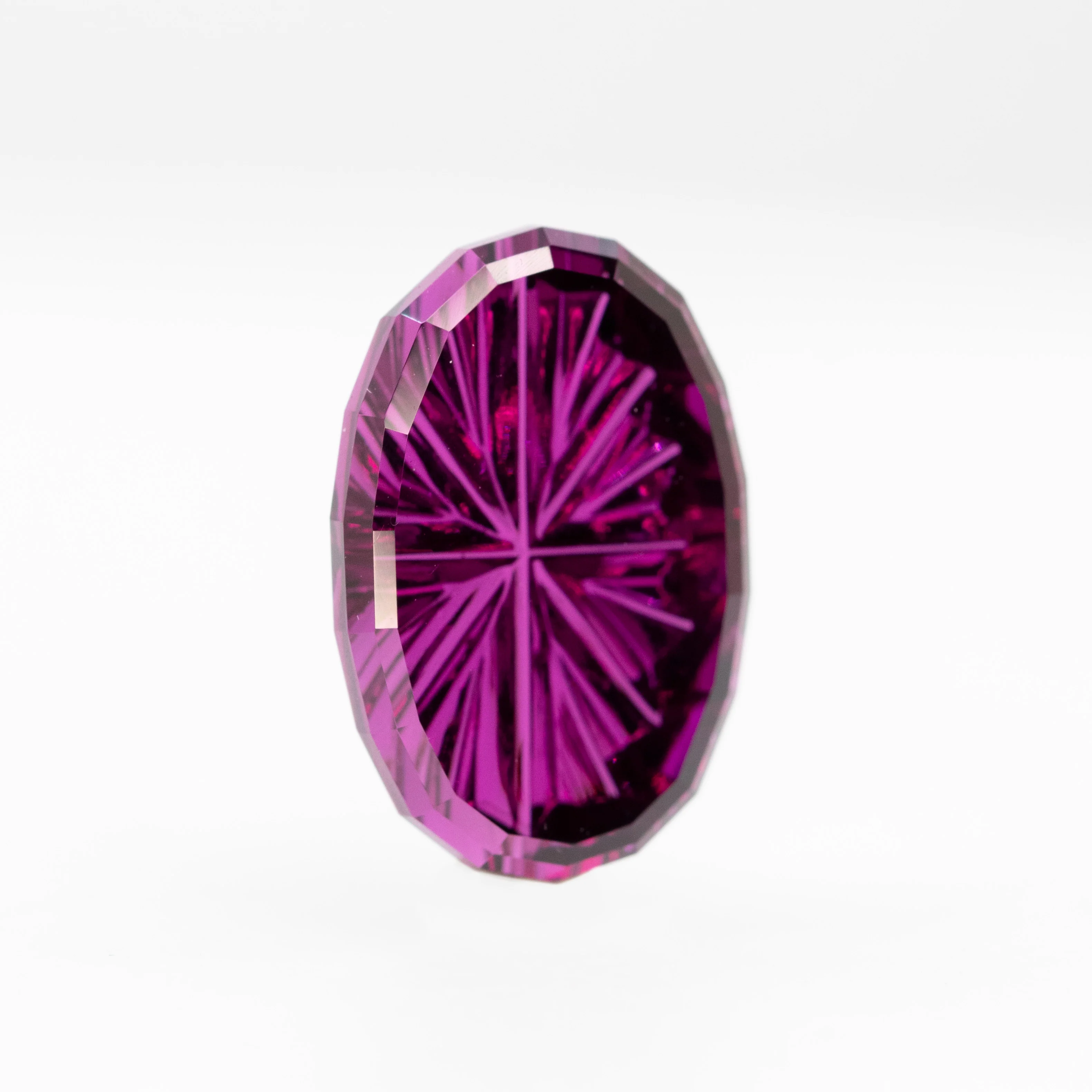 8.91 Carat Fantasy Cut Oval Rhodalite Garnet for Custom Work - Inventory Code FCG891 - Image 4
