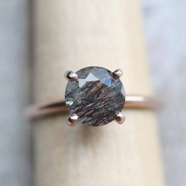 Emma Ring with a Round Tourmalinated Quartz - Made to Order - Image 3