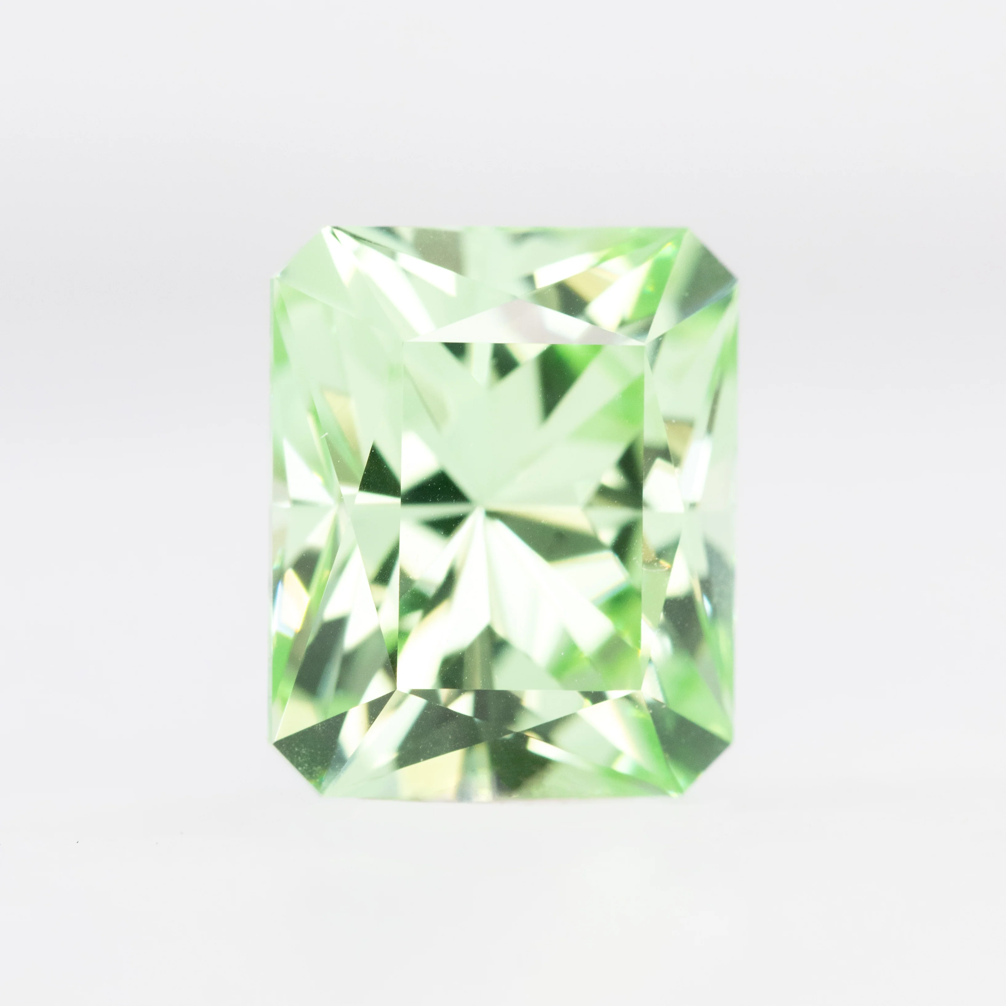 9.41 Carat Light Green Lab Grown Sapphire for Custom Work - Inventory Code LGCS941 - Image 4