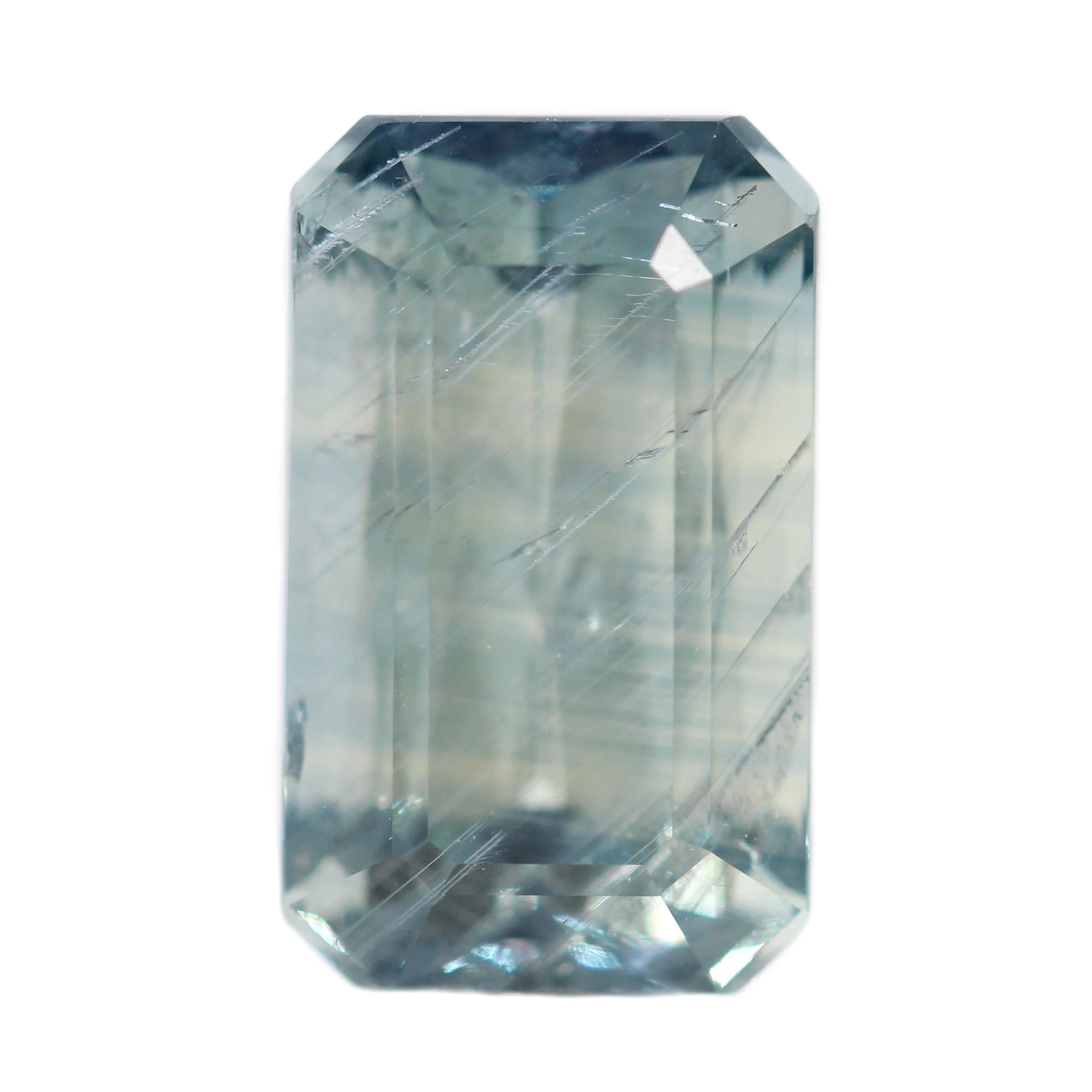 9.50 Carat Light Teal Emerald Cut Sapphire for Custom Work - Inventory Code ECTS950