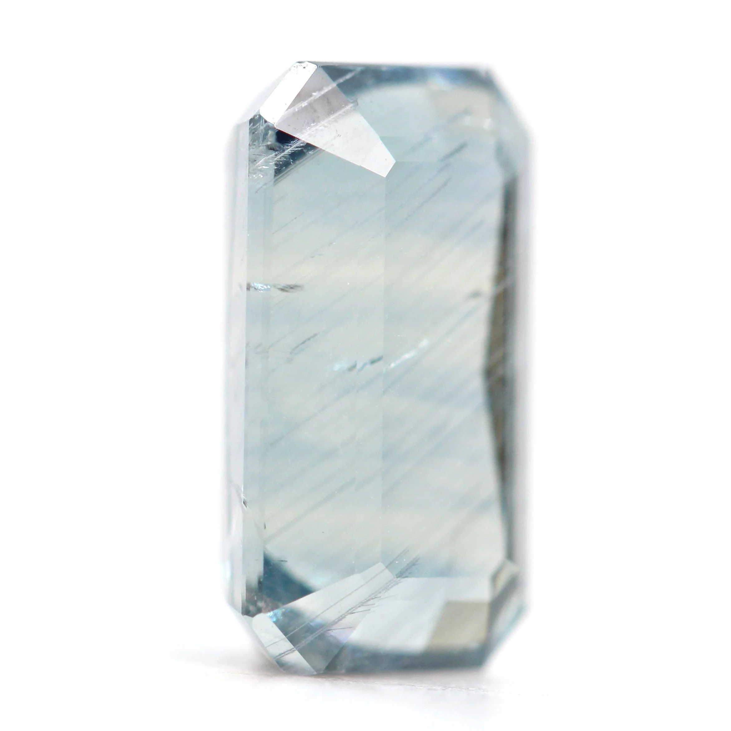 9.50 Carat Light Teal Emerald Cut Sapphire for Custom Work - Inventory Code ECTS950 - Image 3
