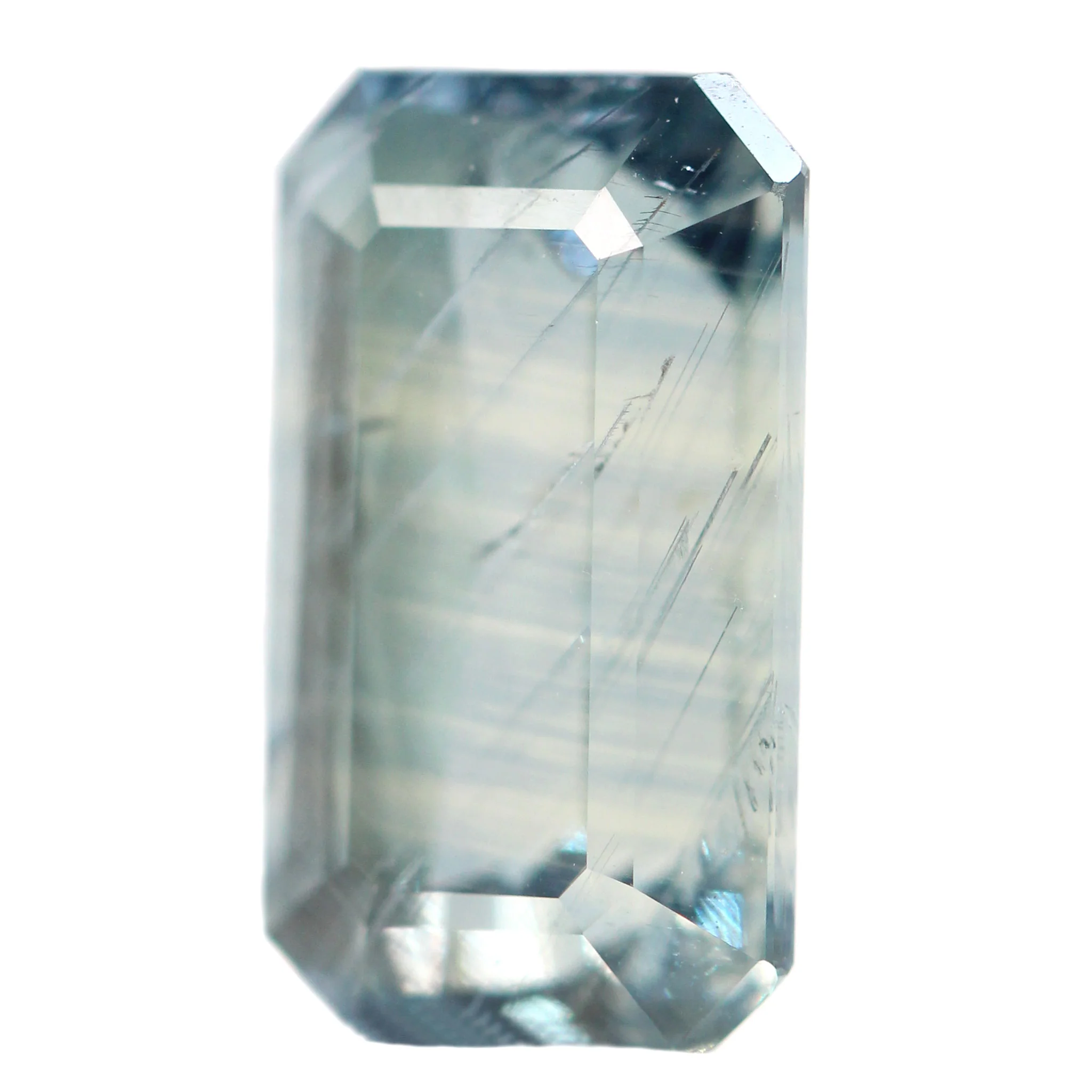 9.50 Carat Light Teal Emerald Cut Sapphire for Custom Work - Inventory Code ECTS950 - Image 4