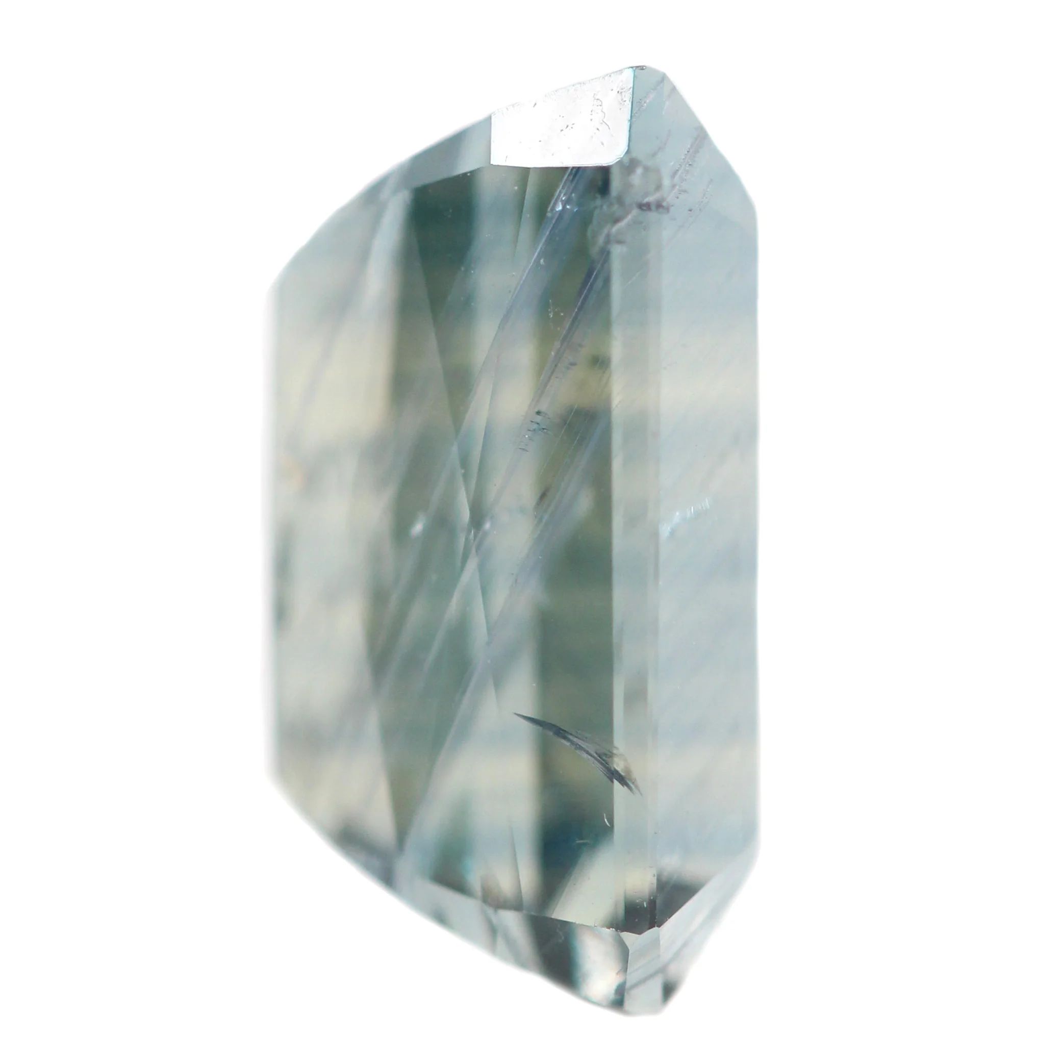 9.50 Carat Light Teal Emerald Cut Sapphire for Custom Work - Inventory Code ECTS950 - Image 5