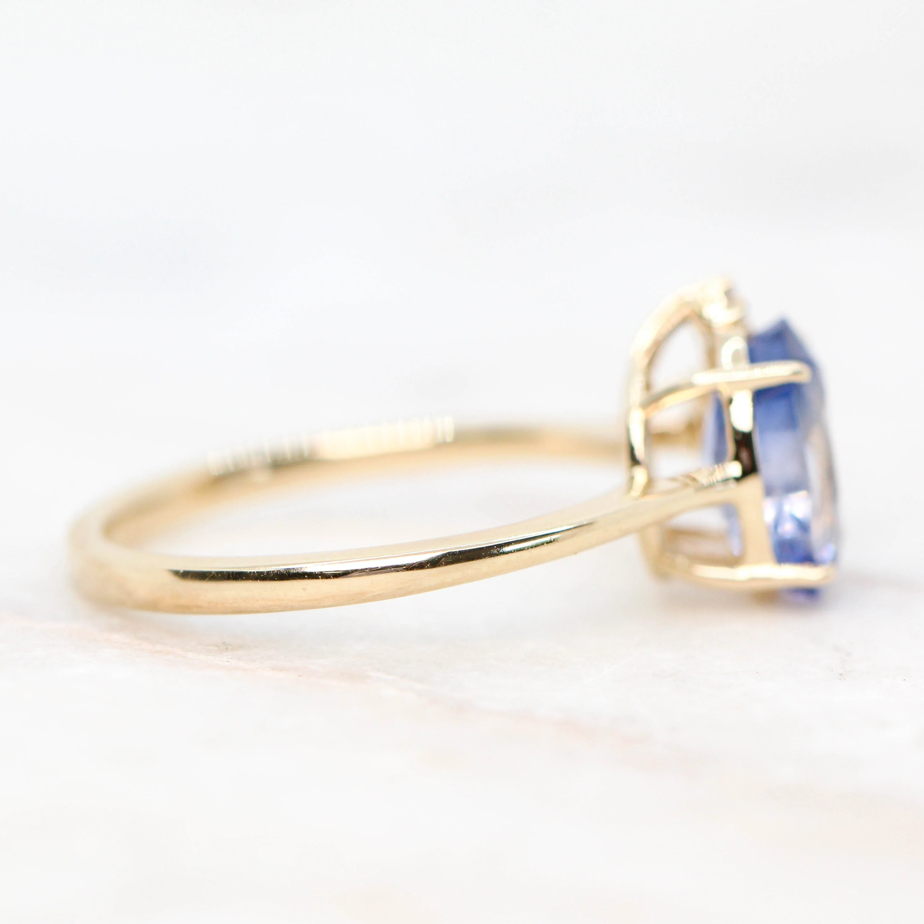 Project: Custom Anila Ring with a 2.5+ Carat Oval Blue Sapphire and White Accent Diamonds in 14k - Image 5