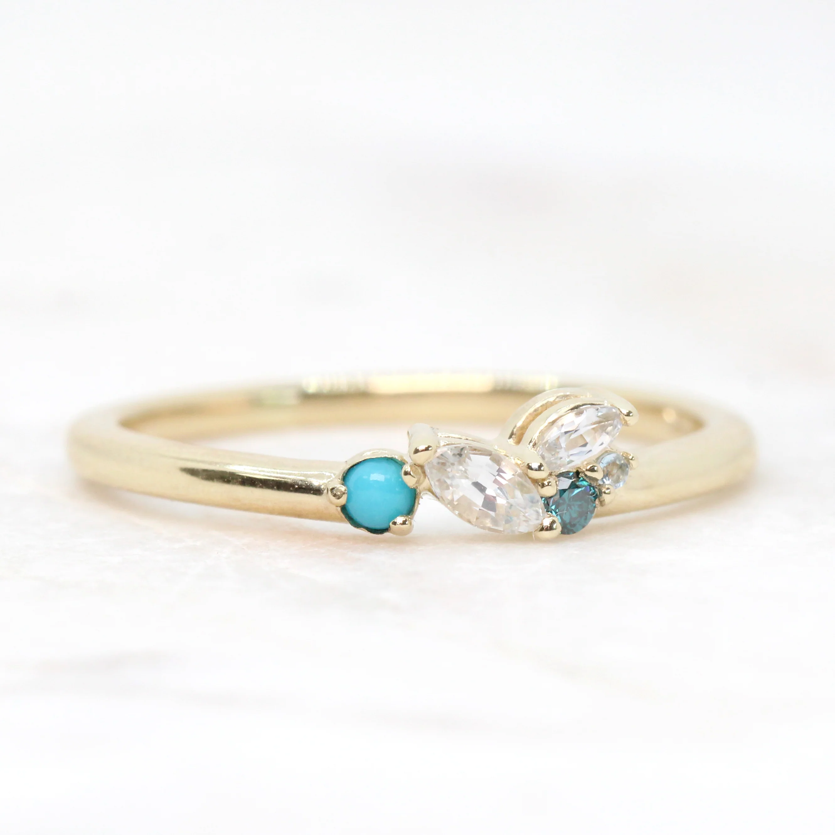 Anna Multi Gemstone Cluster Ring - Made to Order - Image 3