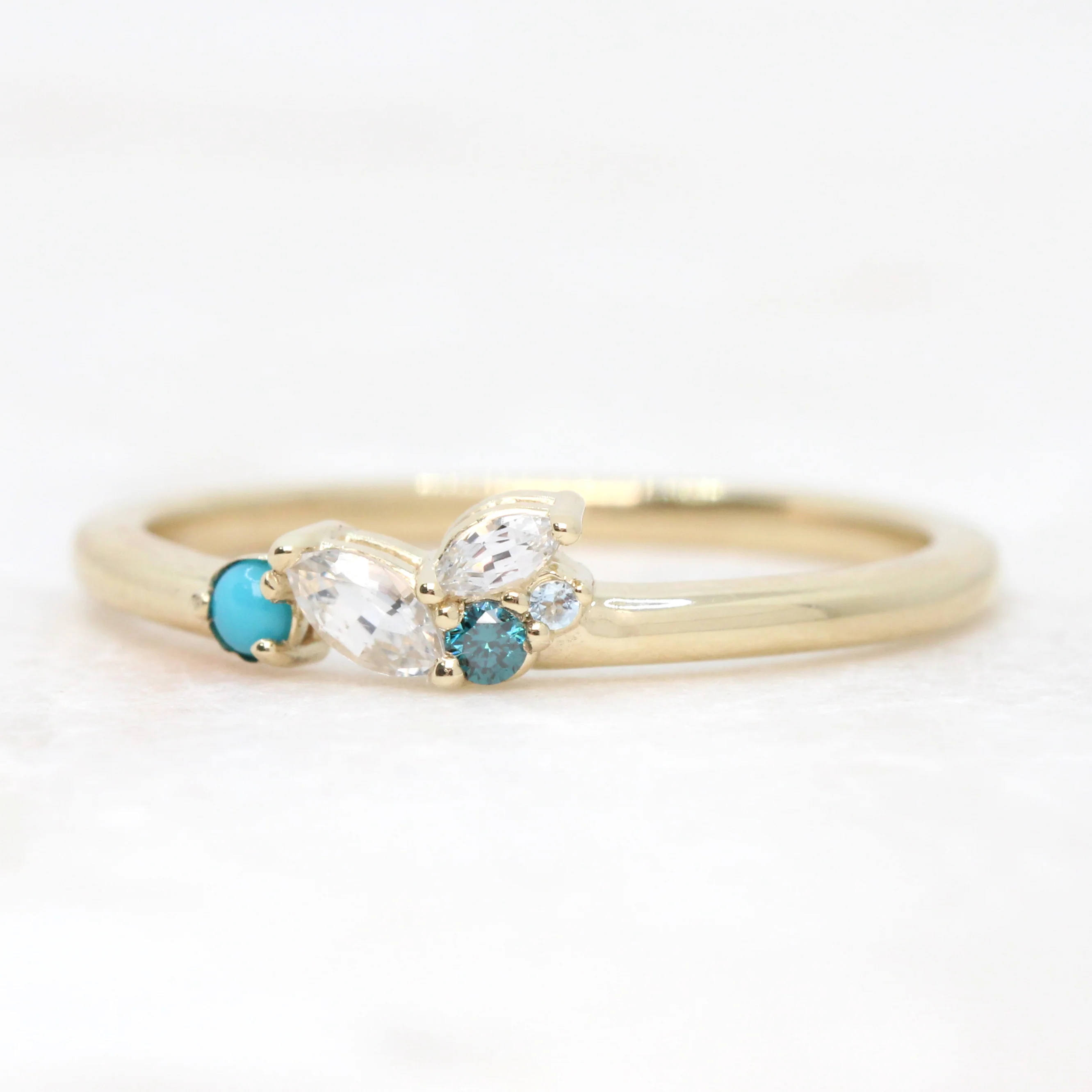 Anna Multi Gemstone Cluster Ring - Made to Order - Image 4