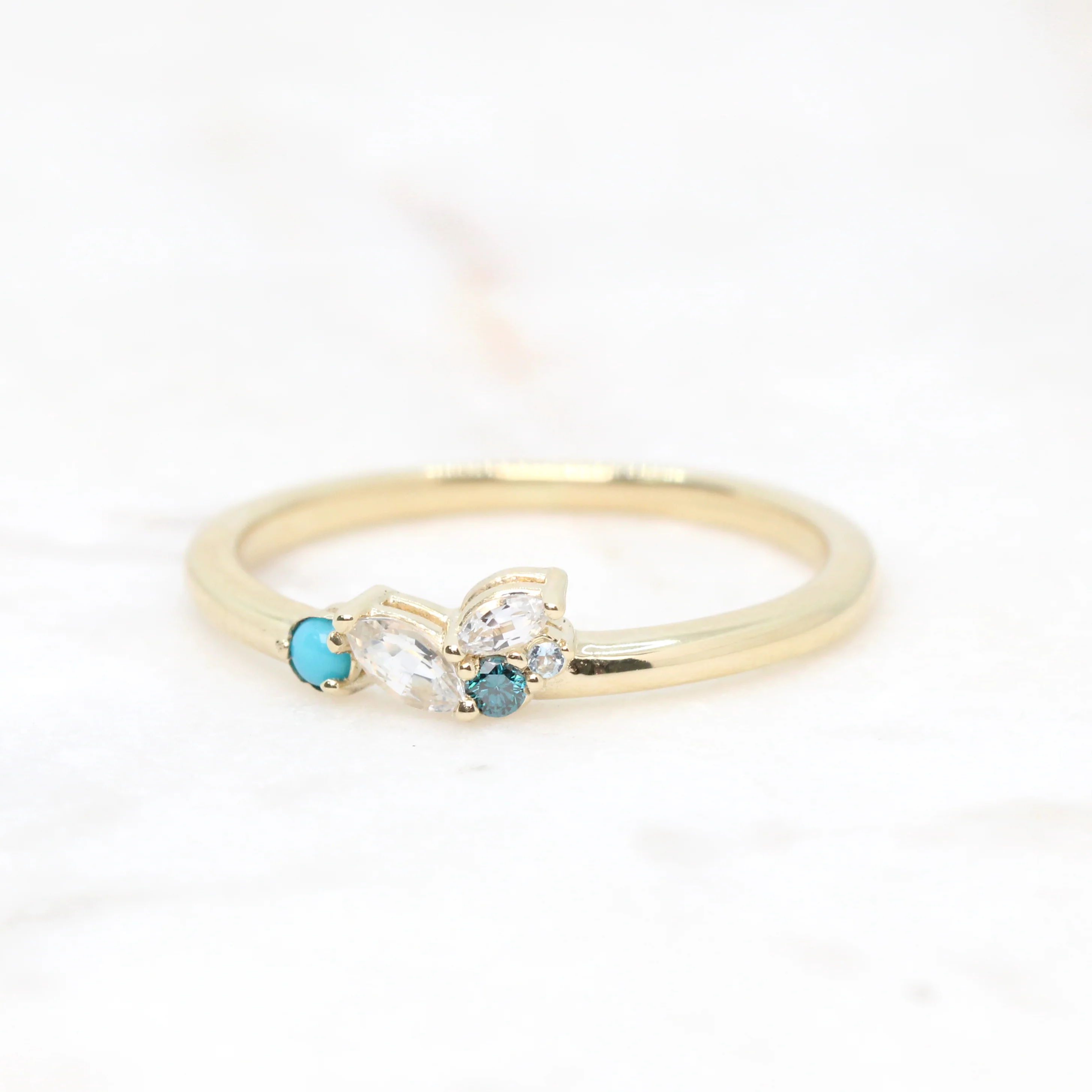 Anna Multi Gemstone Cluster Ring - Made to Order - Image 7