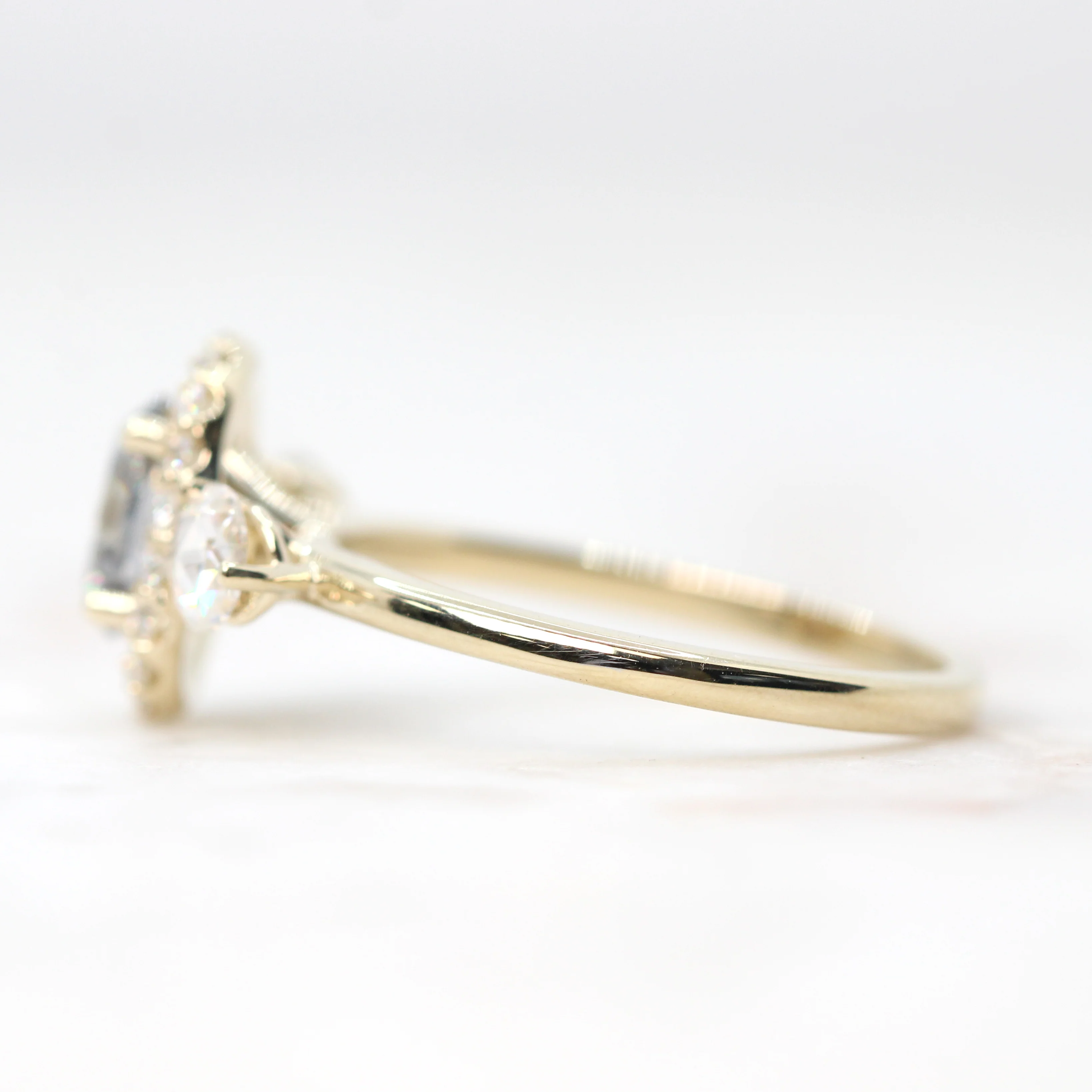 Annalyse Ring with a Gray Oval Moissanite and Moissanite Accents - Made to Order - Image 5