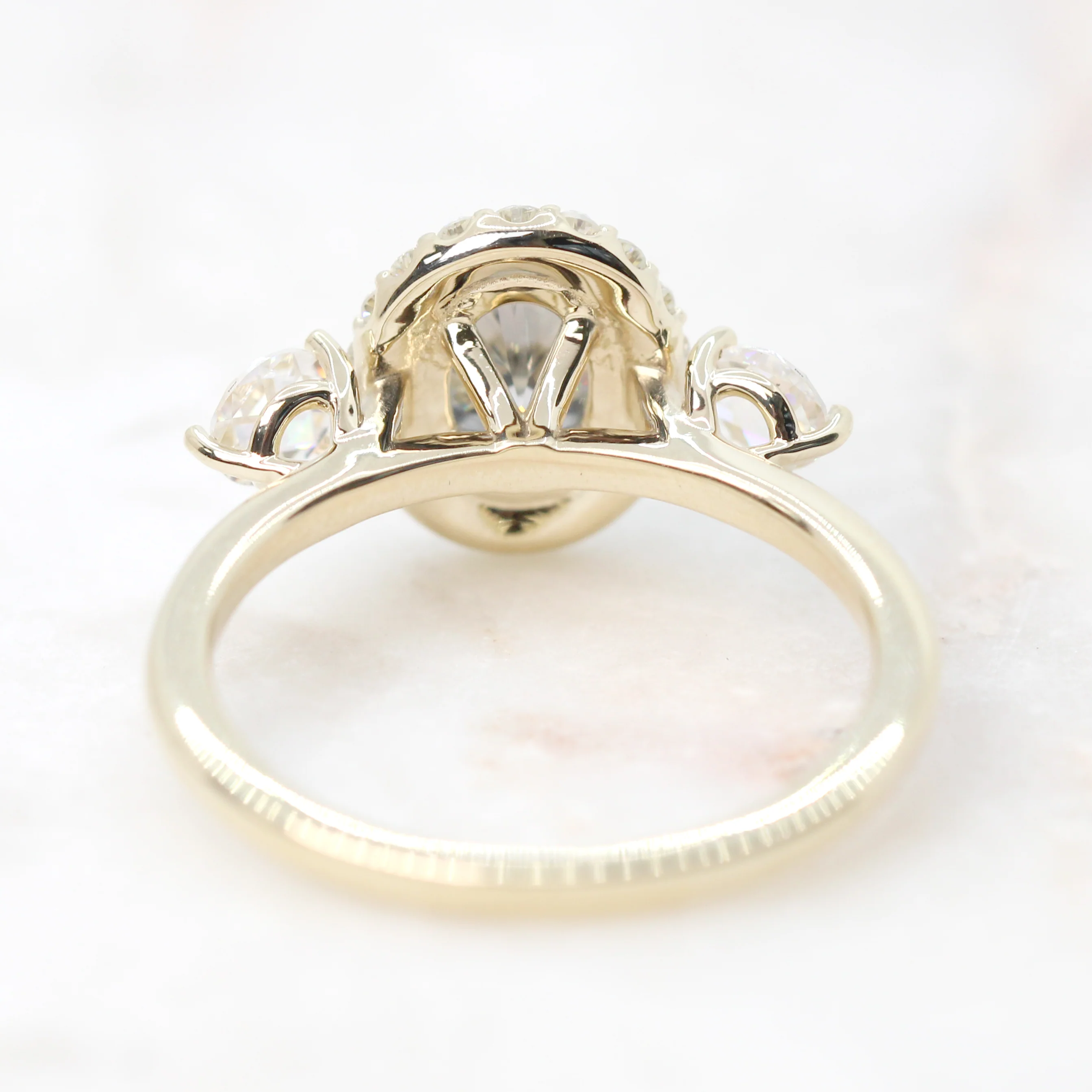 Annalyse Ring with a Gray Oval Moissanite and Moissanite Accents - Made to Order - Image 6
