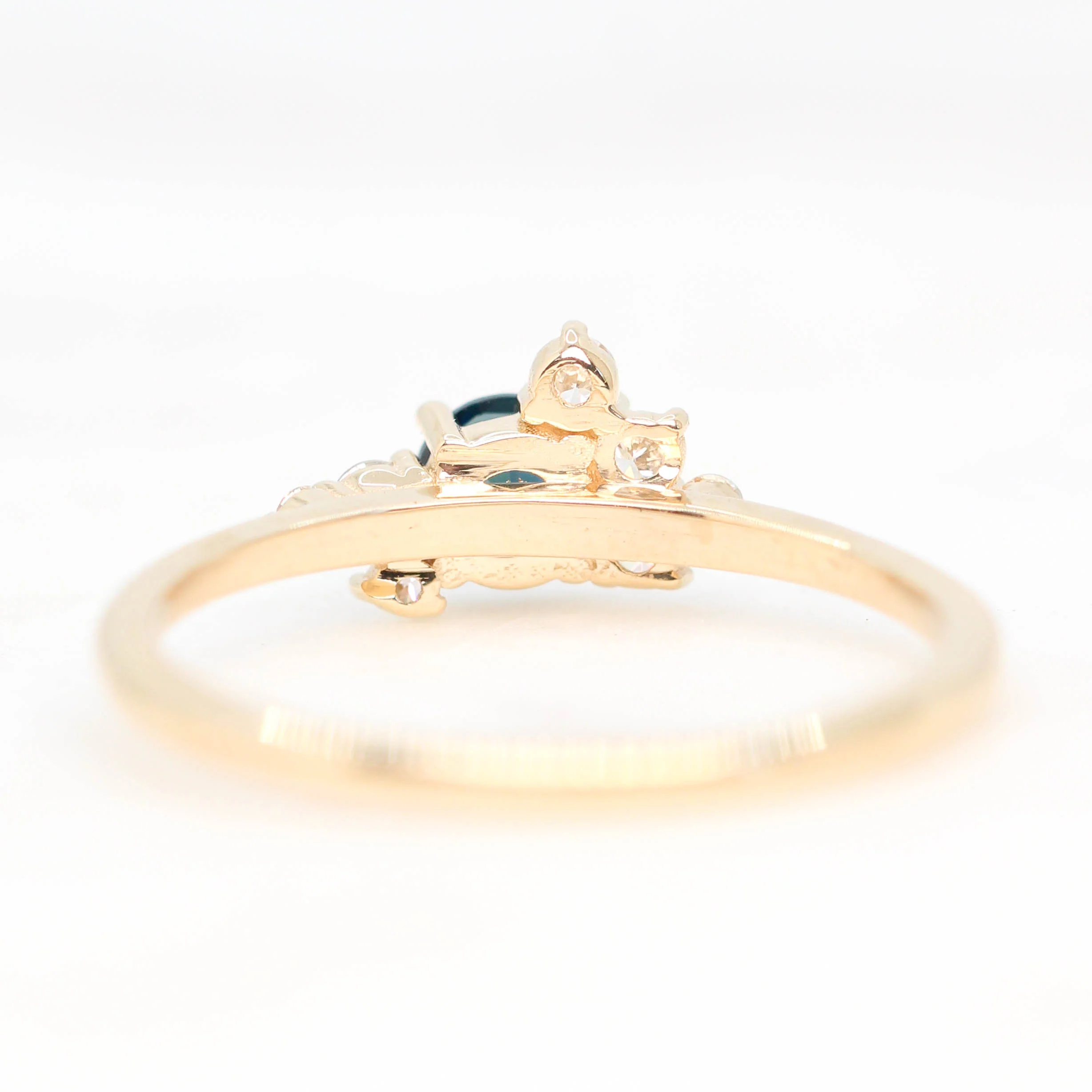 Baby Orion Ring with a Round Blue Sapphire and White Accent Diamonds - Made to Order - Image 6