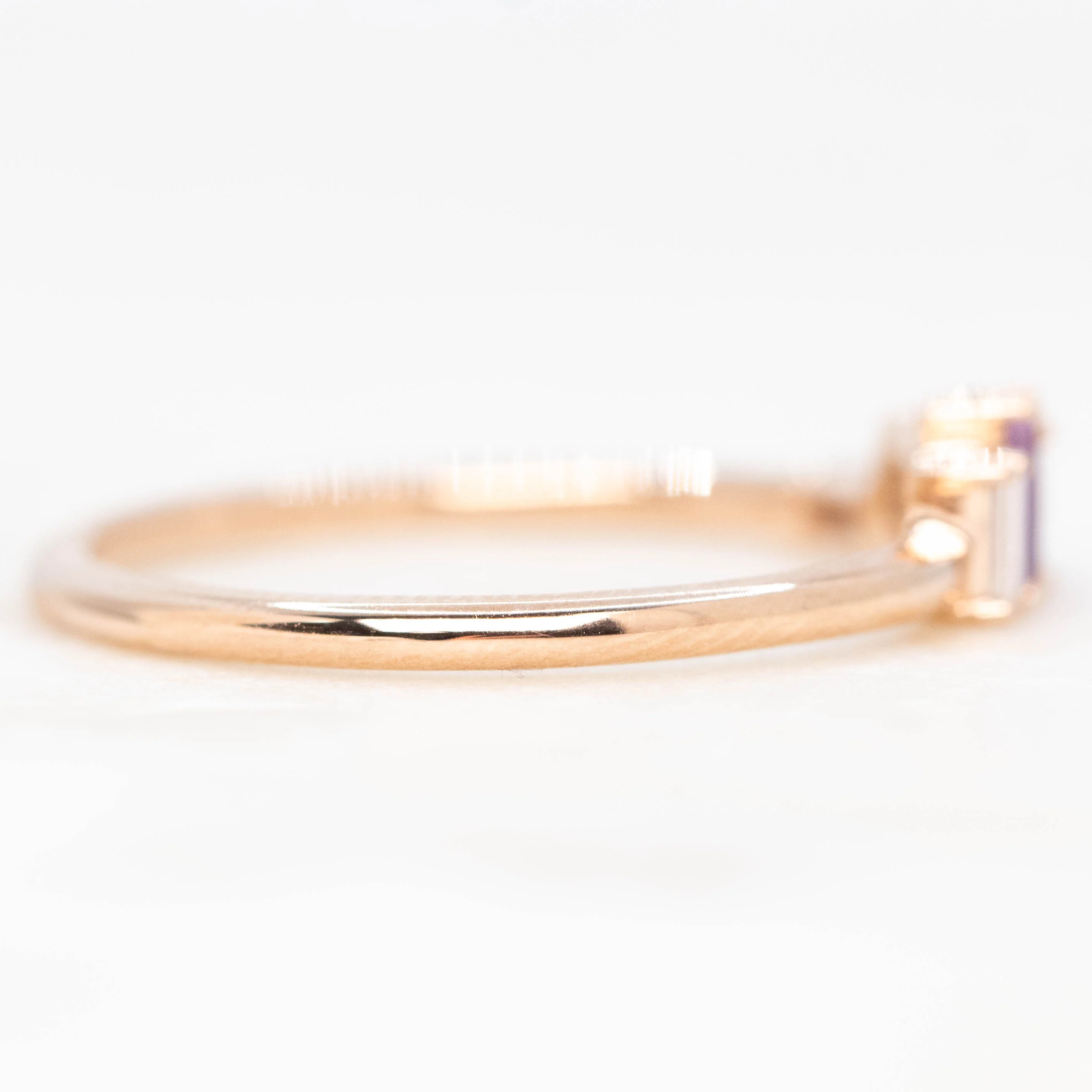Brooklyn Ring with Diamond and Amethyst Accents in 14k Rose Gold - Ready to Size and Ship - Image 5