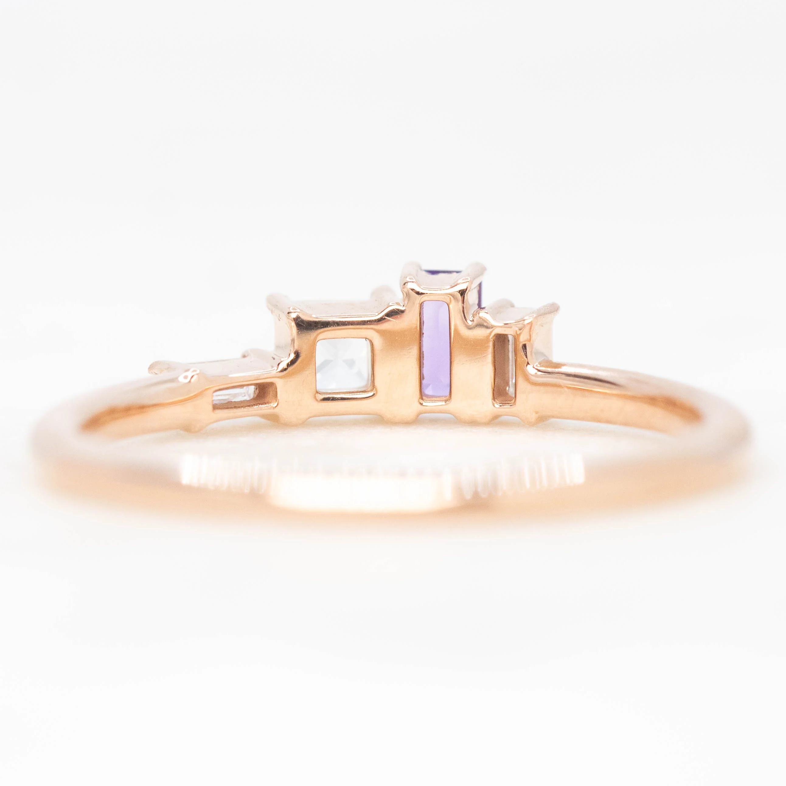 Brooklyn Ring with Diamond and Amethyst Accents in 14k Rose Gold - Ready to Size and Ship - Image 6