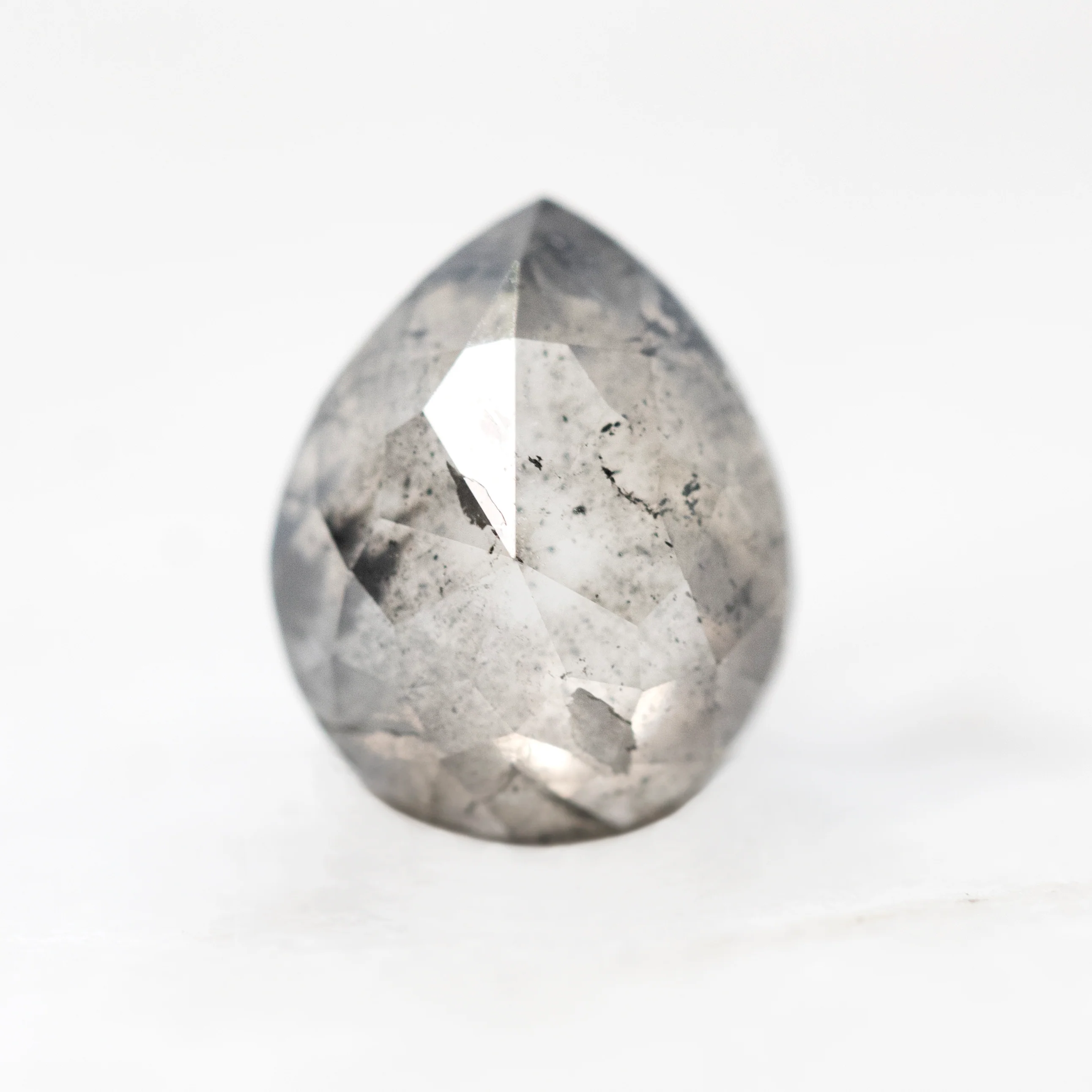 2.52 Carat Gray Pear Salt and Pepper Diamond for Custom Work - Inventory Code SGP252 - Image 2