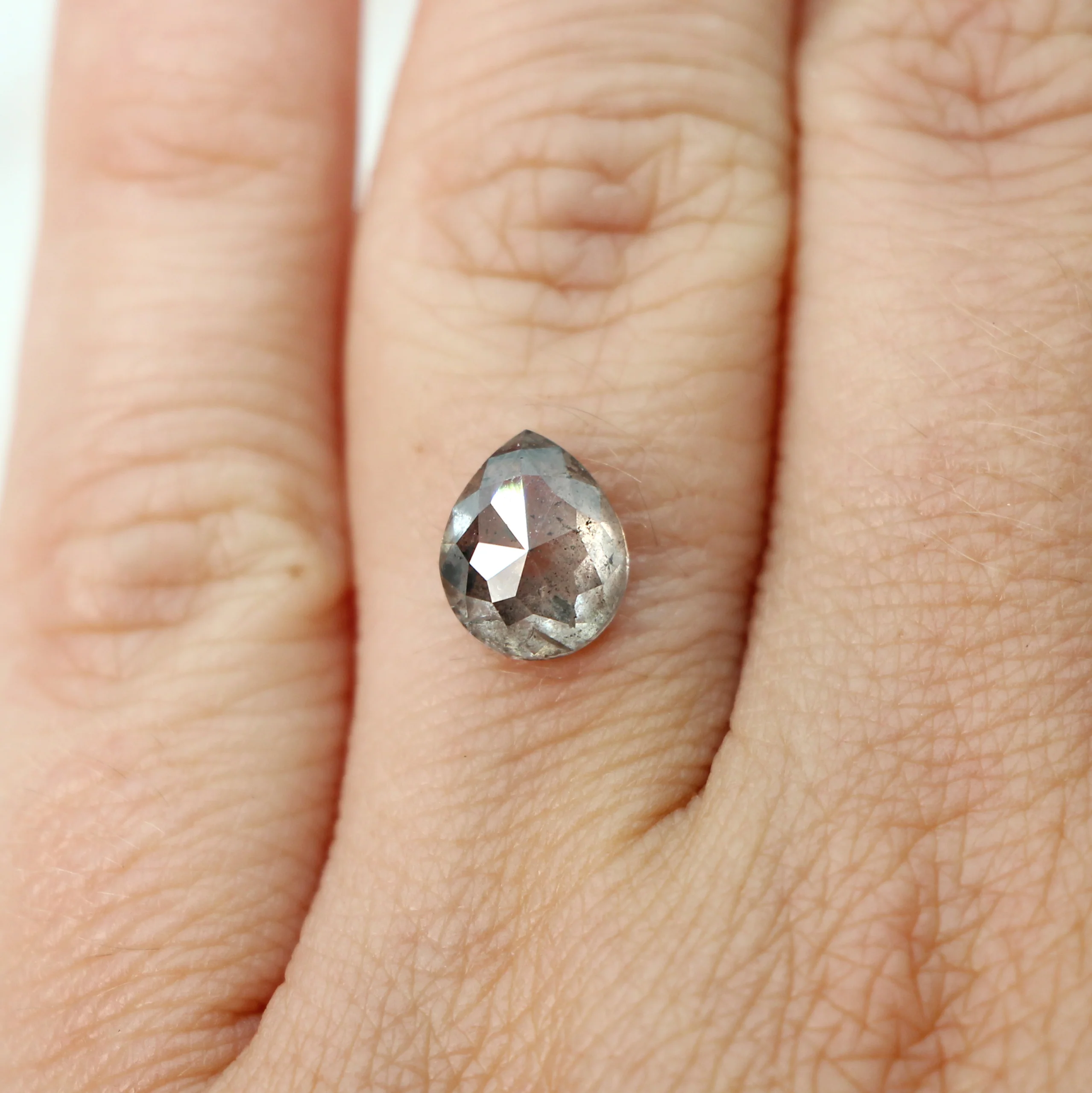2.52 Carat Gray Pear Salt and Pepper Diamond for Custom Work - Inventory Code SGP252 - Image 7