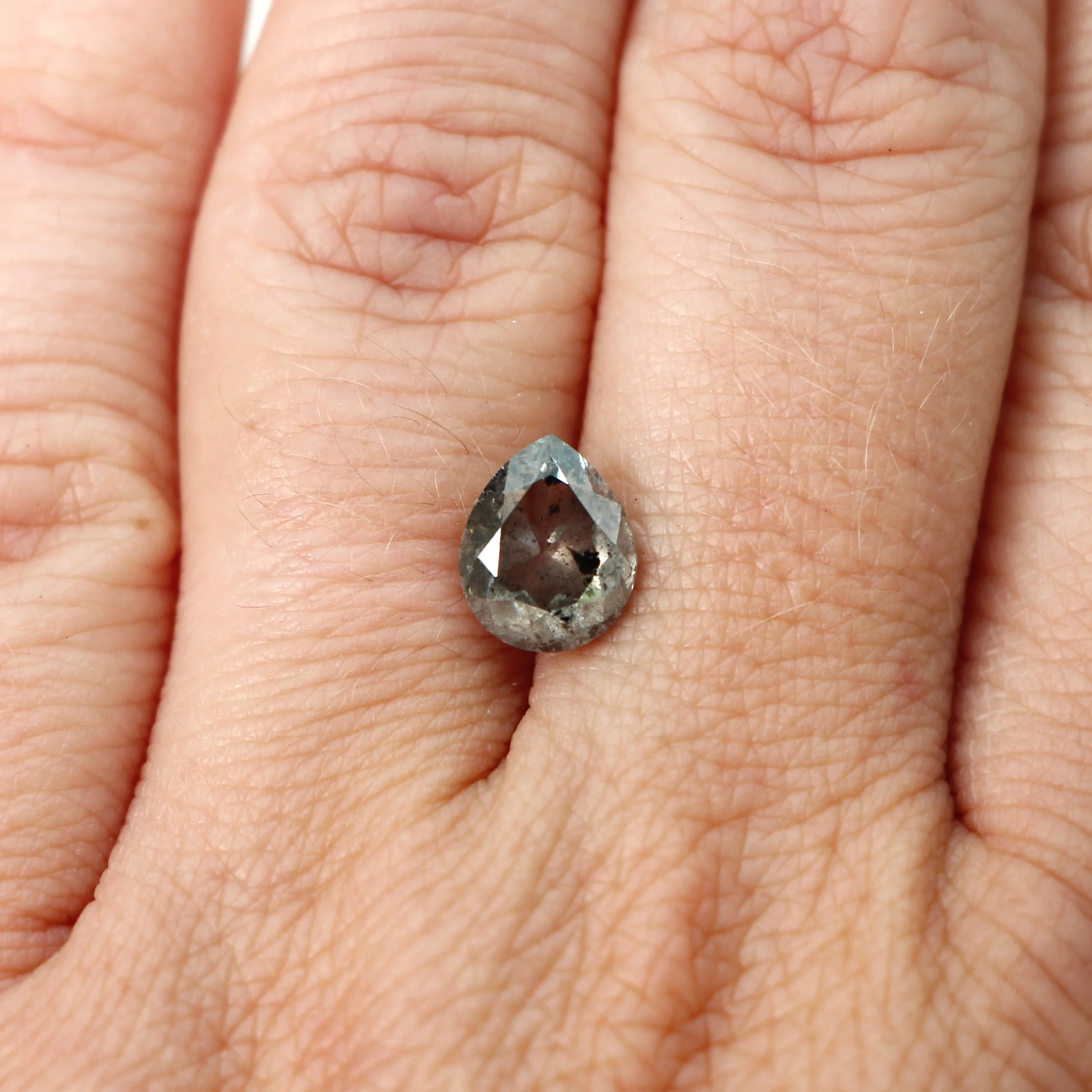 2.52 Carat Gray Pear Salt and Pepper Diamond for Custom Work - Inventory Code SGP252 - Image 8