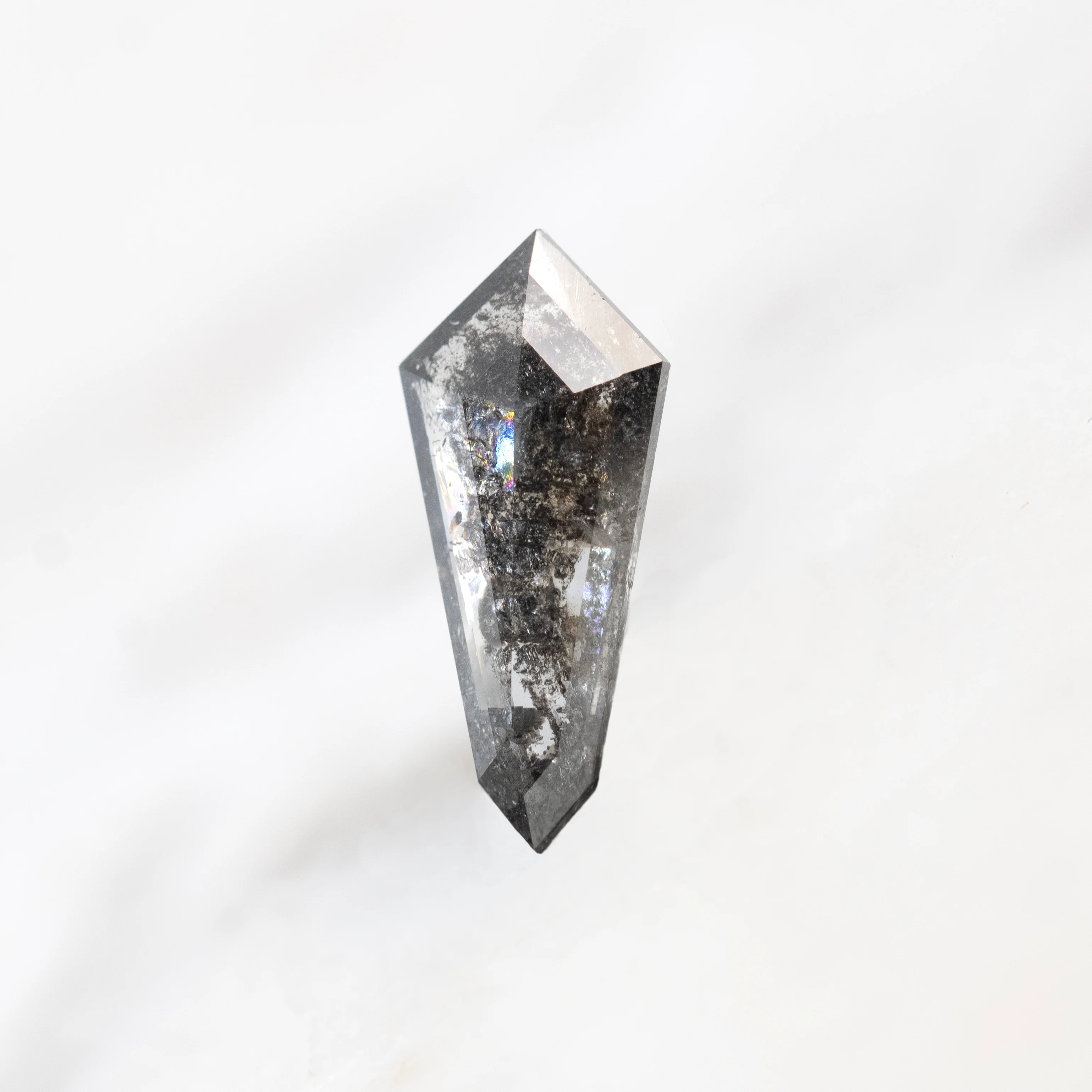 2.68 Carat Shield Cut Dark + Clear Salt and Pepper Diamond for Custom Work - Inventory Code DCS268 - Image 3