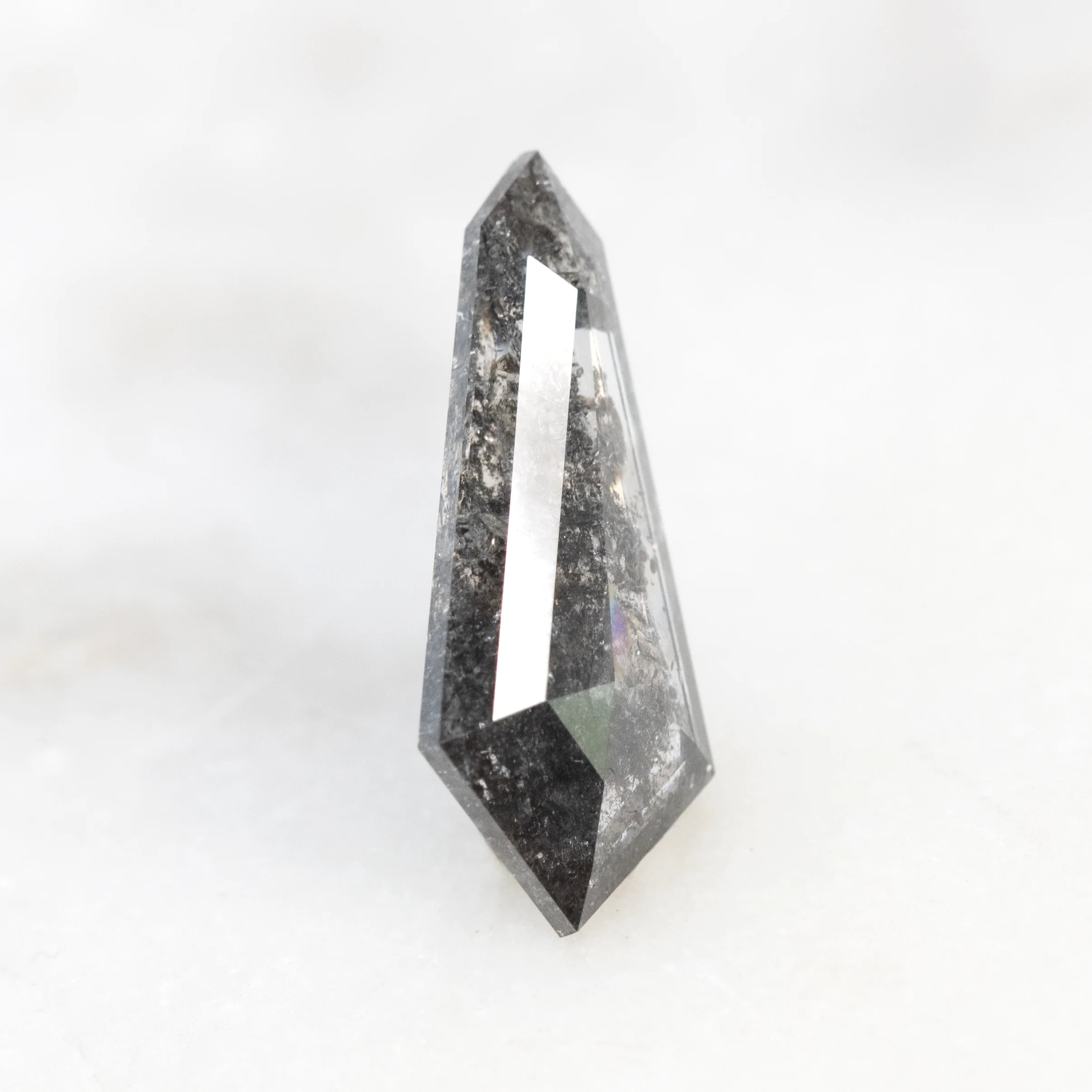 2.68 Carat Shield Cut Dark + Clear Salt and Pepper Diamond for Custom Work - Inventory Code DCS268 - Image 4