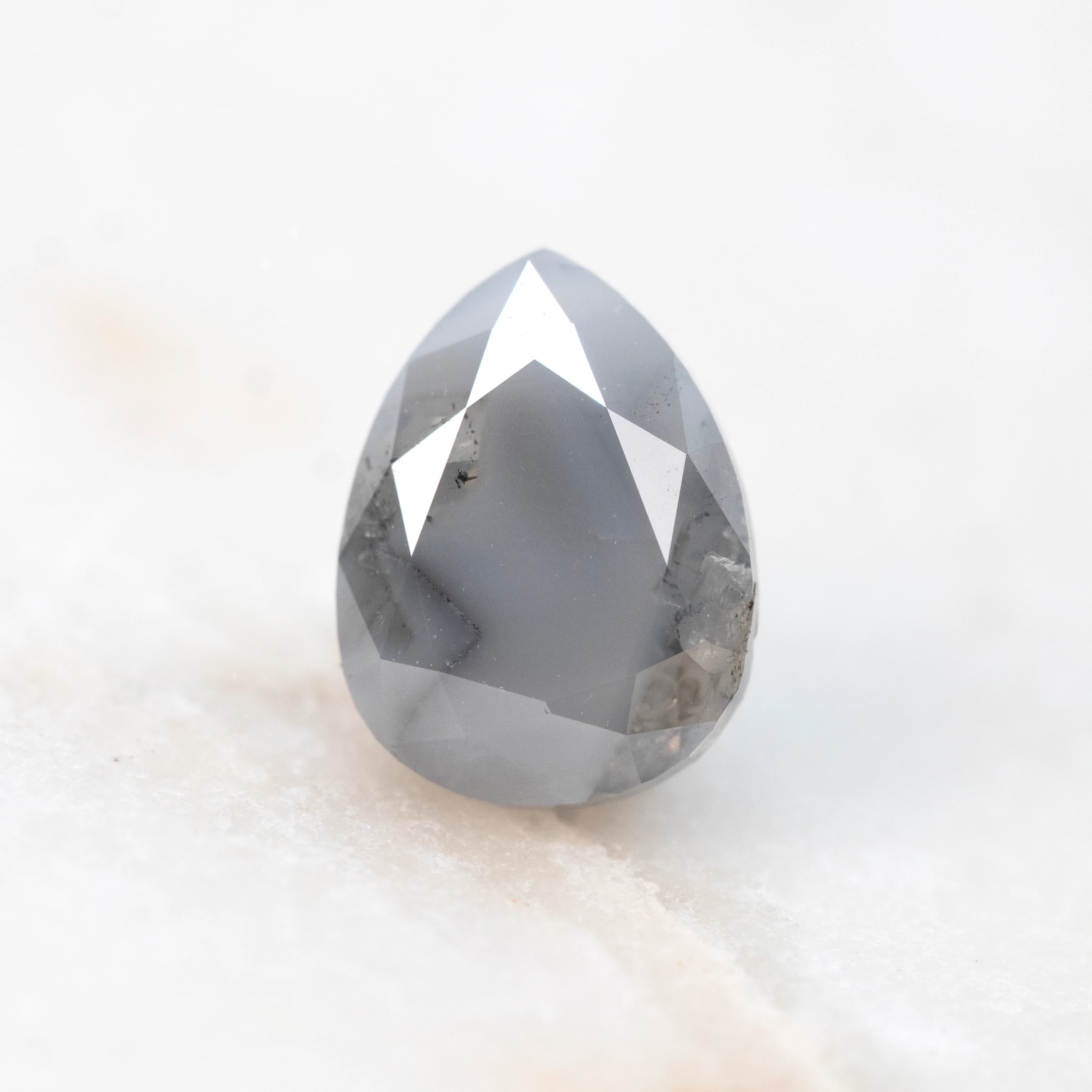 1.66 Carat Blue-Gray Pear Salt and Pepper Diamond for Custom Work - Inventory Code SGP166
