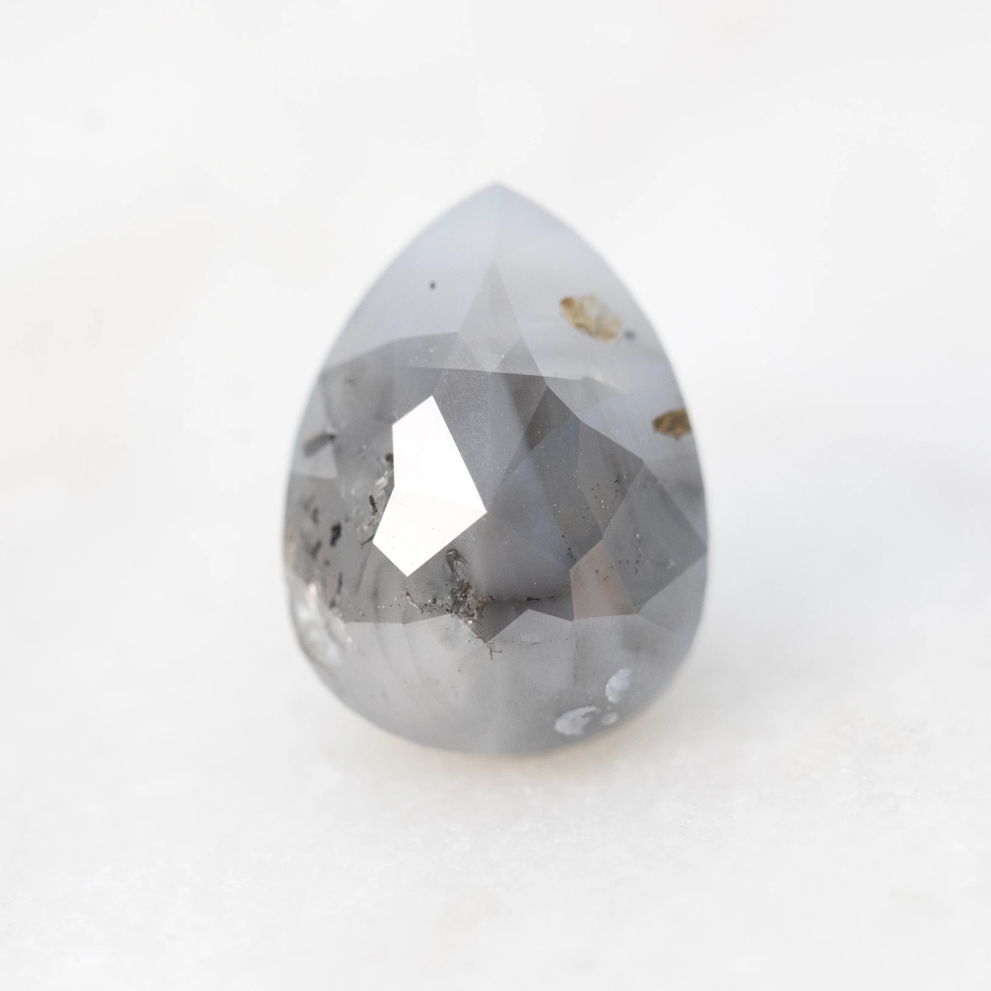 1.66 Carat Blue-Gray Pear Salt and Pepper Diamond for Custom Work - Inventory Code SGP166 - Image 2