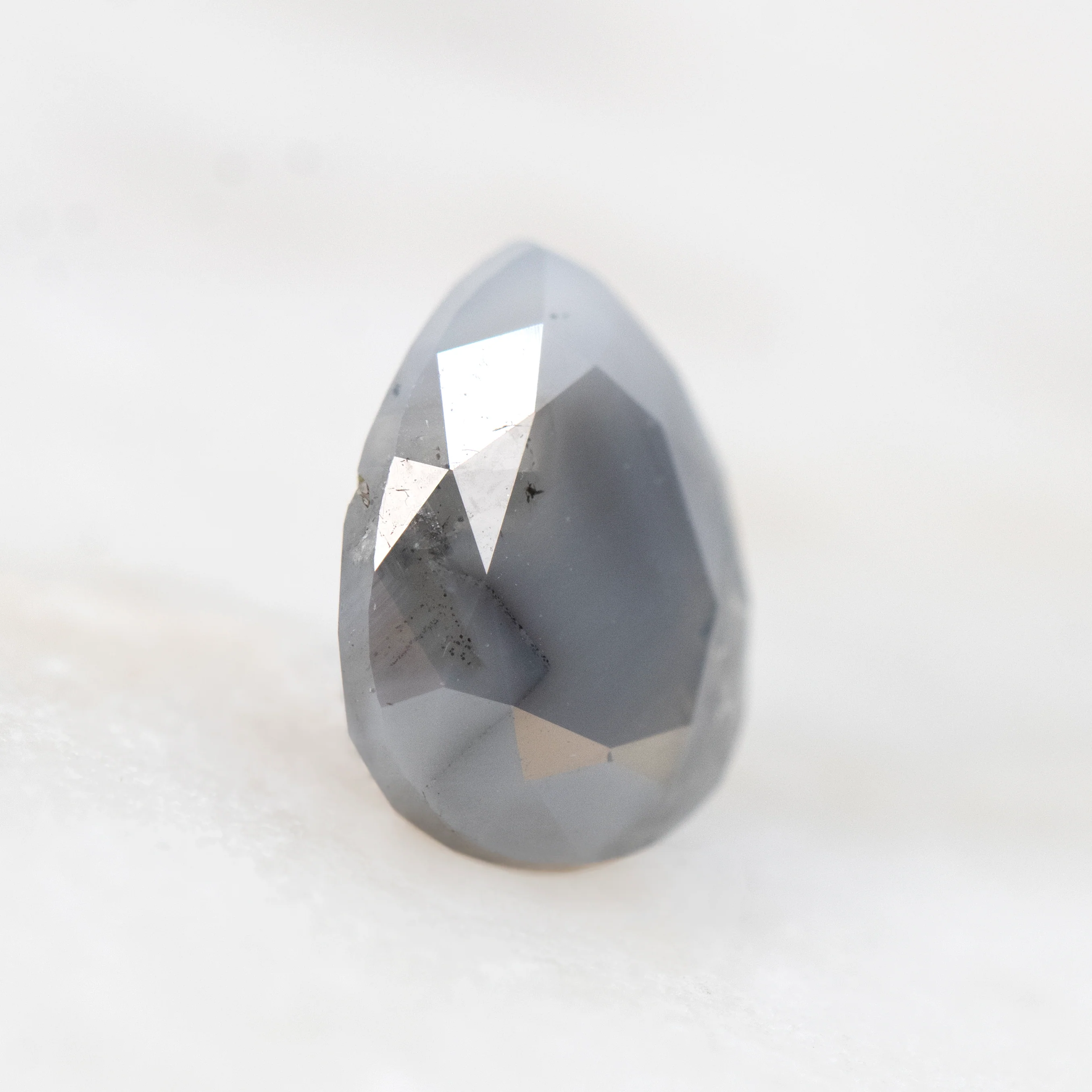 1.66 Carat Blue-Gray Pear Salt and Pepper Diamond for Custom Work - Inventory Code SGP166 - Image 3