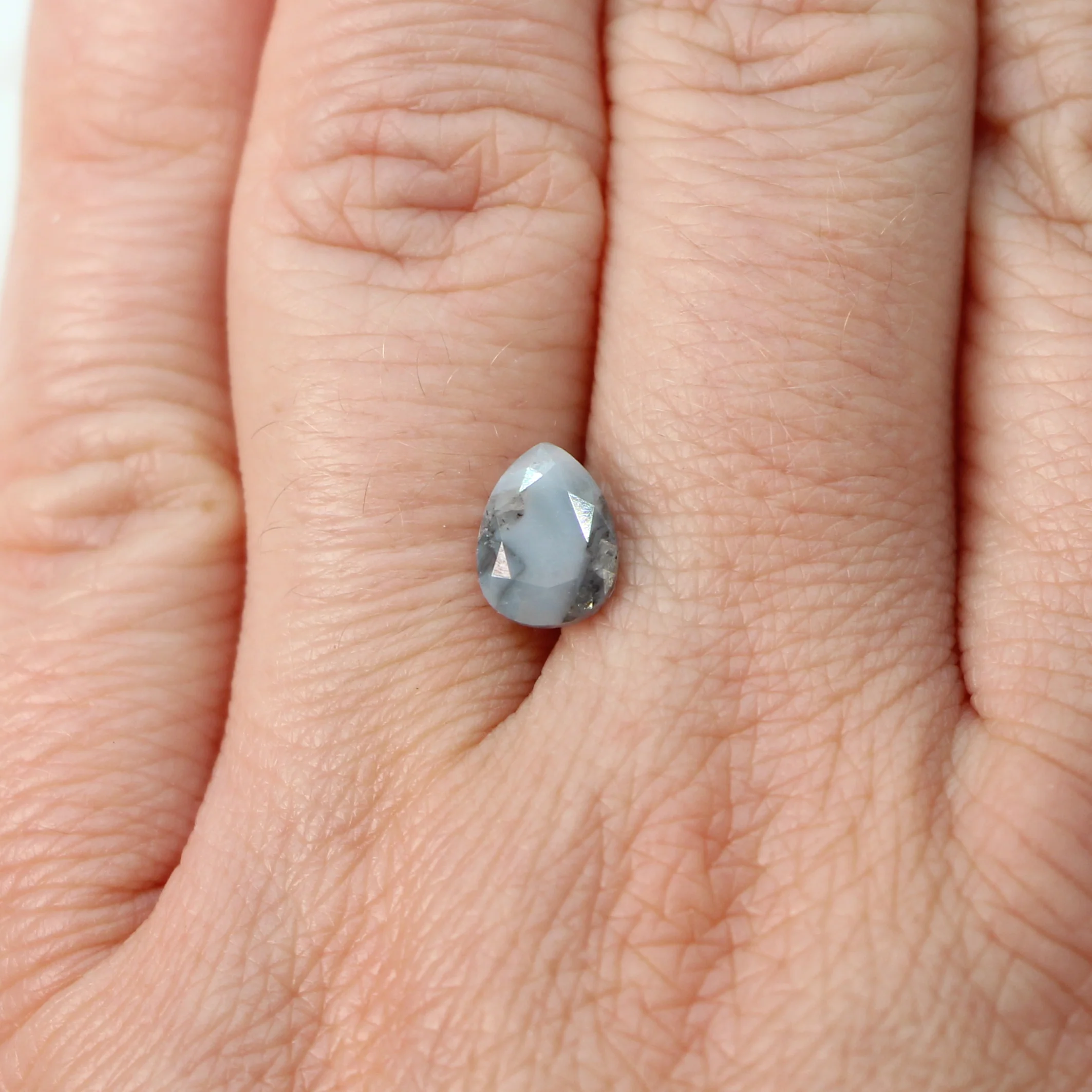 1.66 Carat Blue-Gray Pear Salt and Pepper Diamond for Custom Work - Inventory Code SGP166 - Image 6