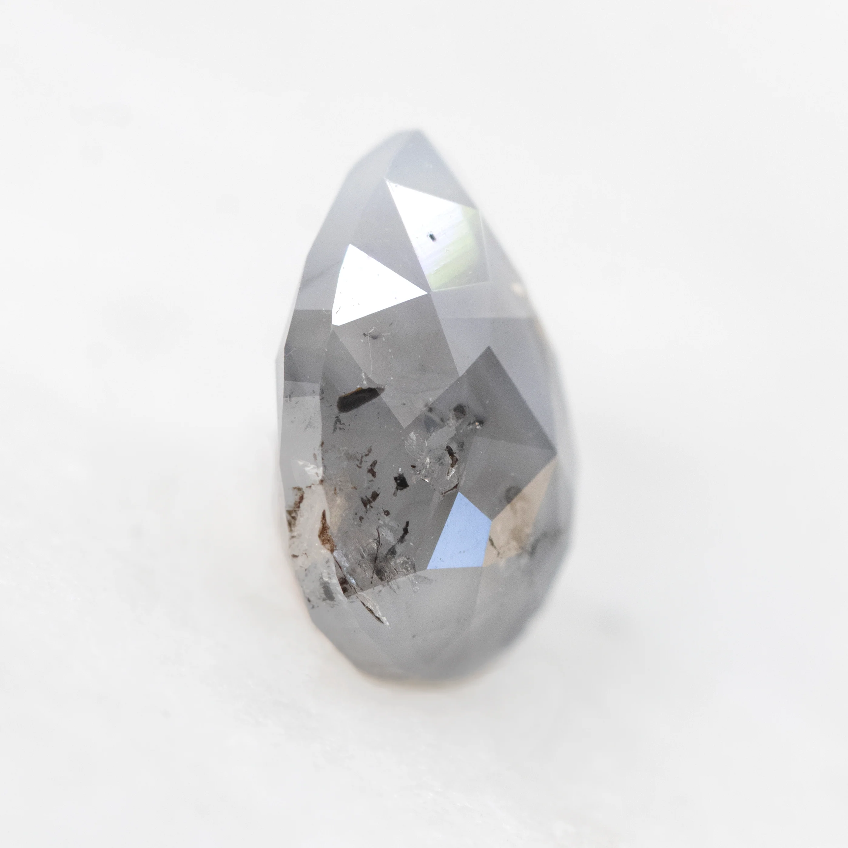 1.66 Carat Blue-Gray Pear Salt and Pepper Diamond for Custom Work - Inventory Code SGP166 - Image 8