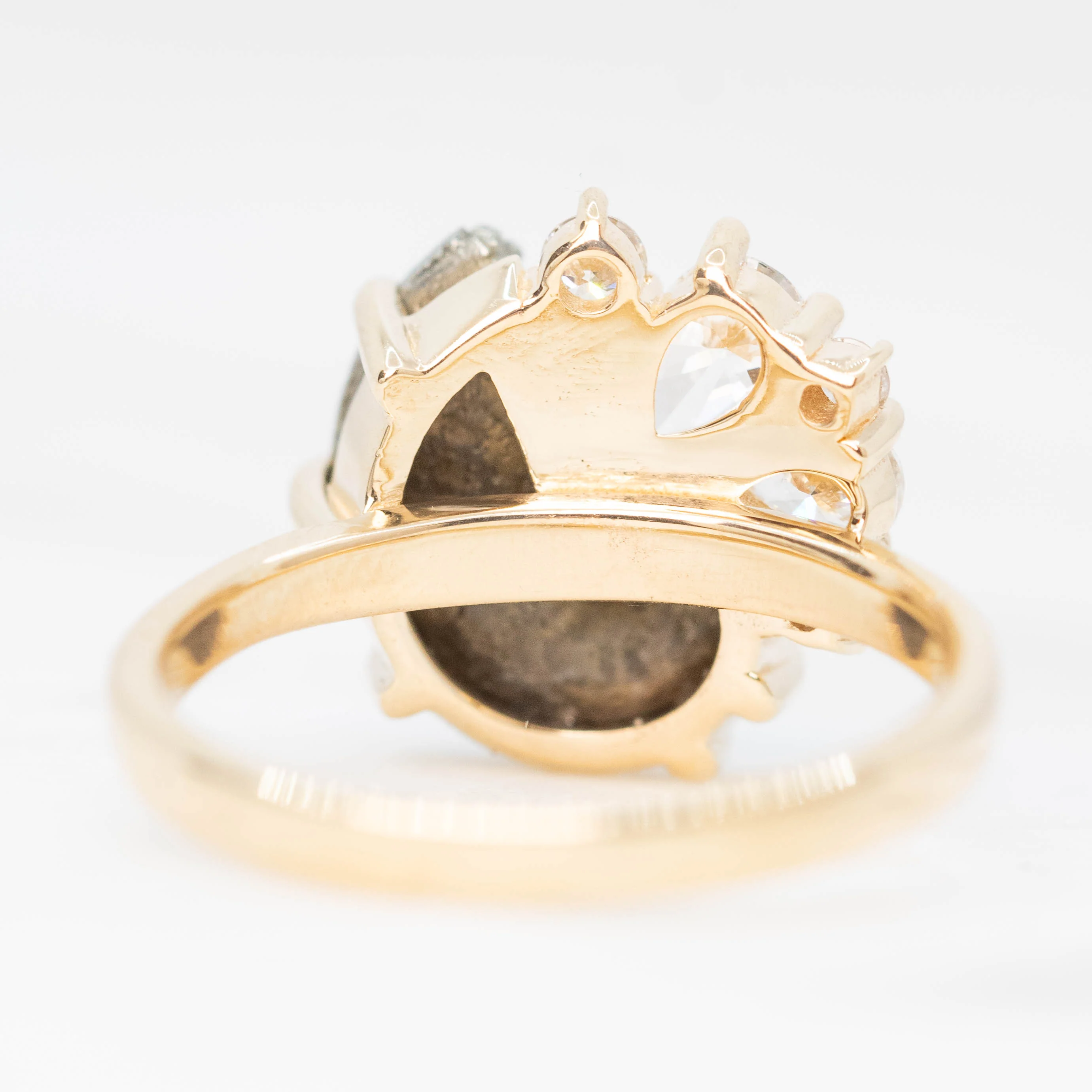 Calypso Ring with an Ammonite Fossil and White Accent Diamonds - Made to Order - Image 6