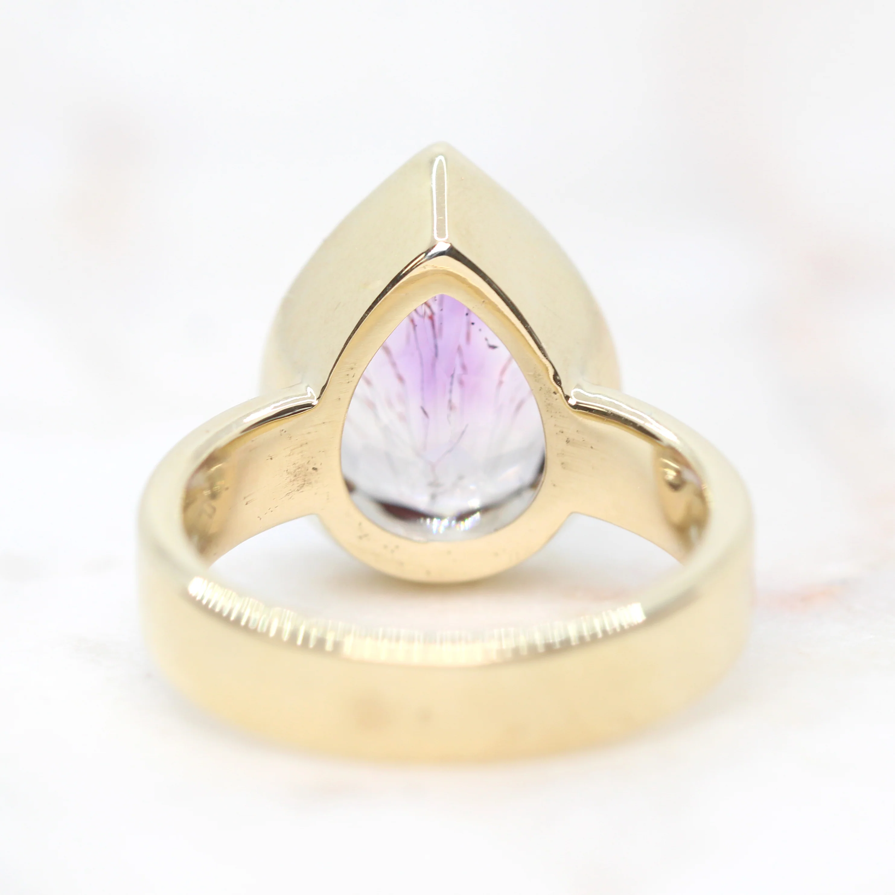 Carter Ring with a 4.29 Carat Pear Melody Quartz in 14k Yellow Gold - Ready to Size and Ship - Image 6