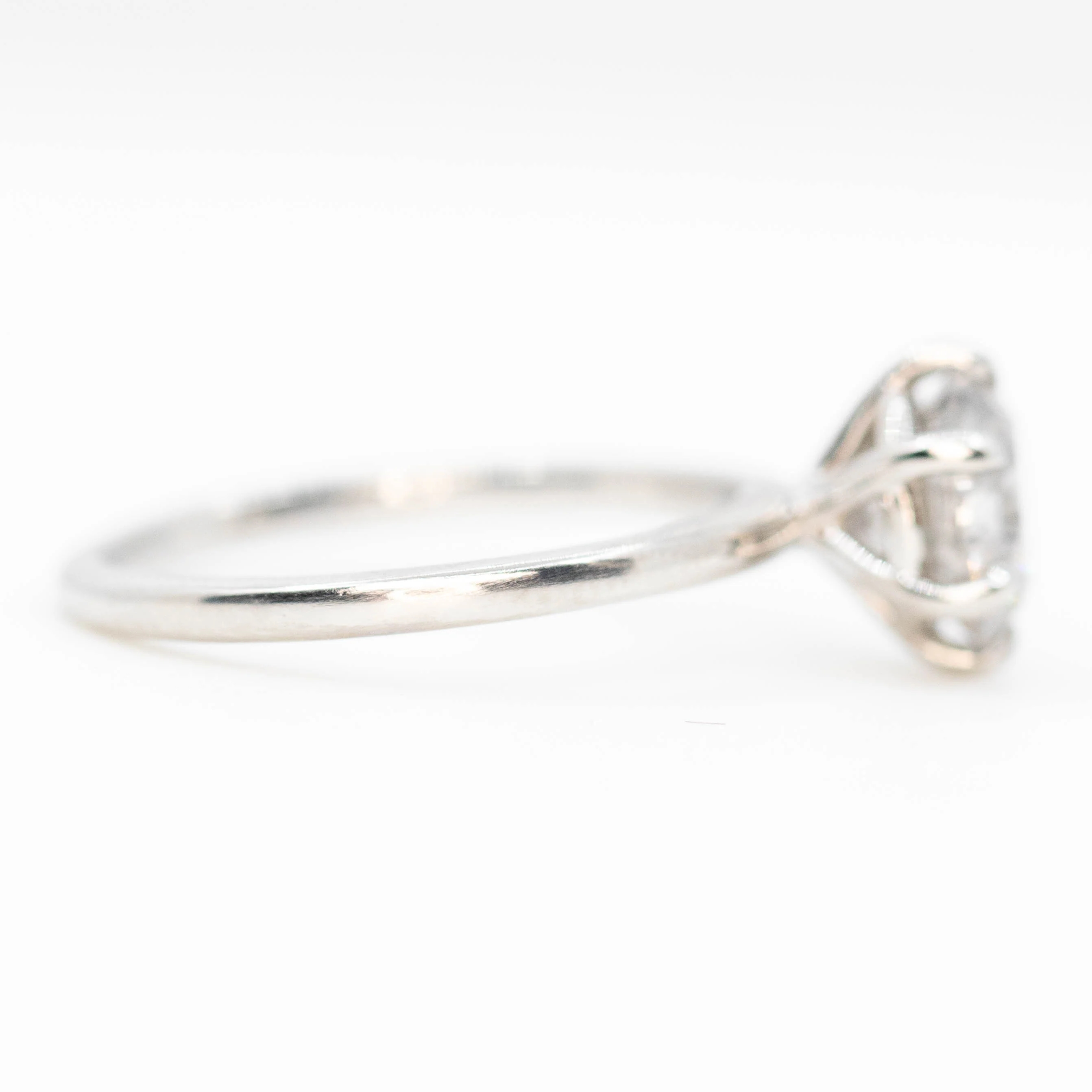 Charlotte Ring with a 1.50 Carat Gray Salt and Pepper Diamond in Platinum - Ready to Size and Ship - Image 5