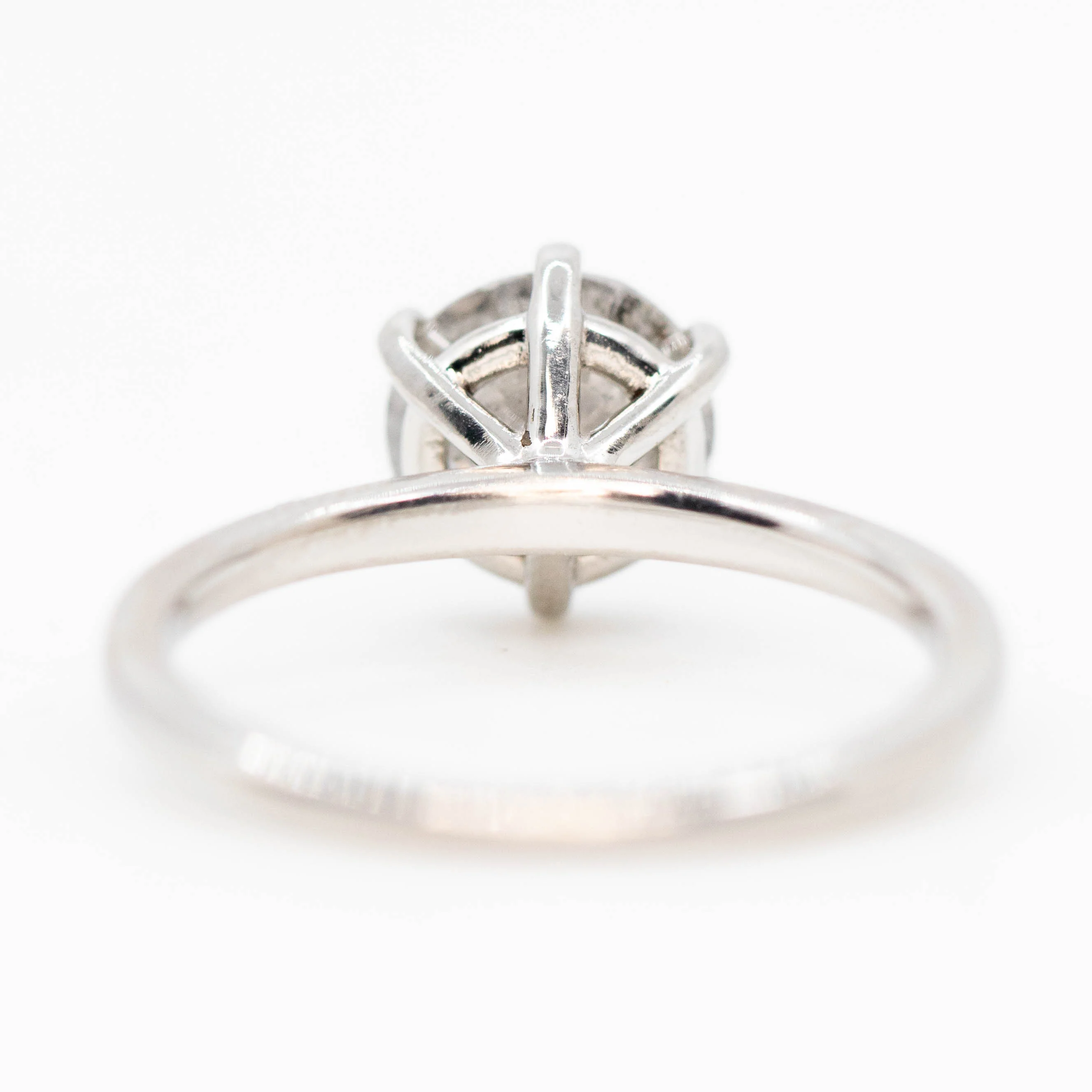 Charlotte Ring with a 1.50 Carat Gray Salt and Pepper Diamond in Platinum - Ready to Size and Ship - Image 6