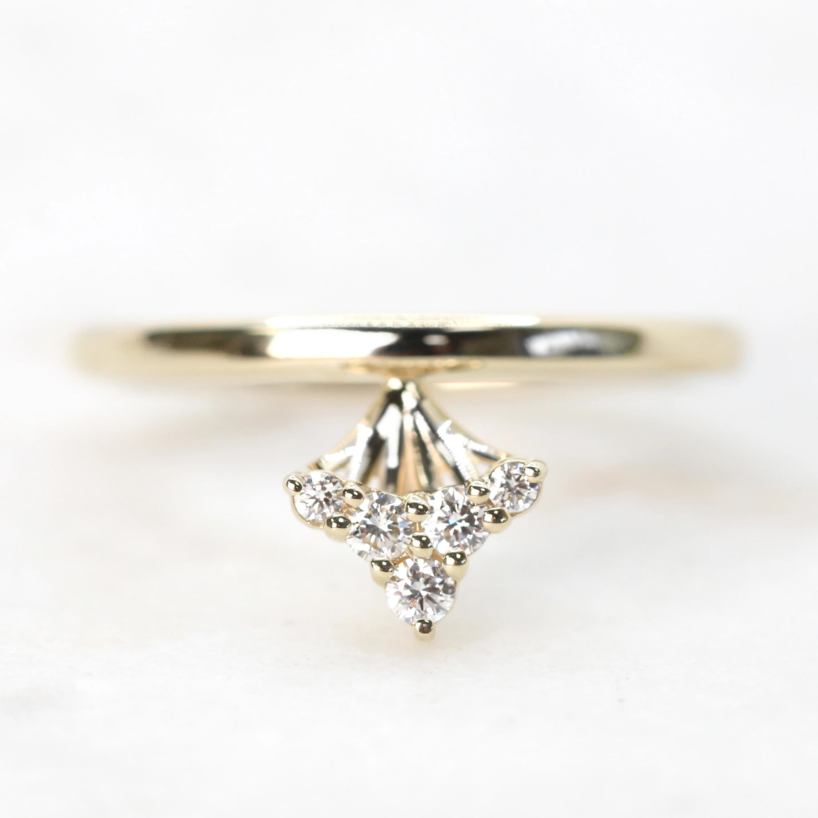Project: Custom Christine Ring with a 2.5 Carat Shield Cut Garnet and White Accent Diamonds in 14k - Image 13