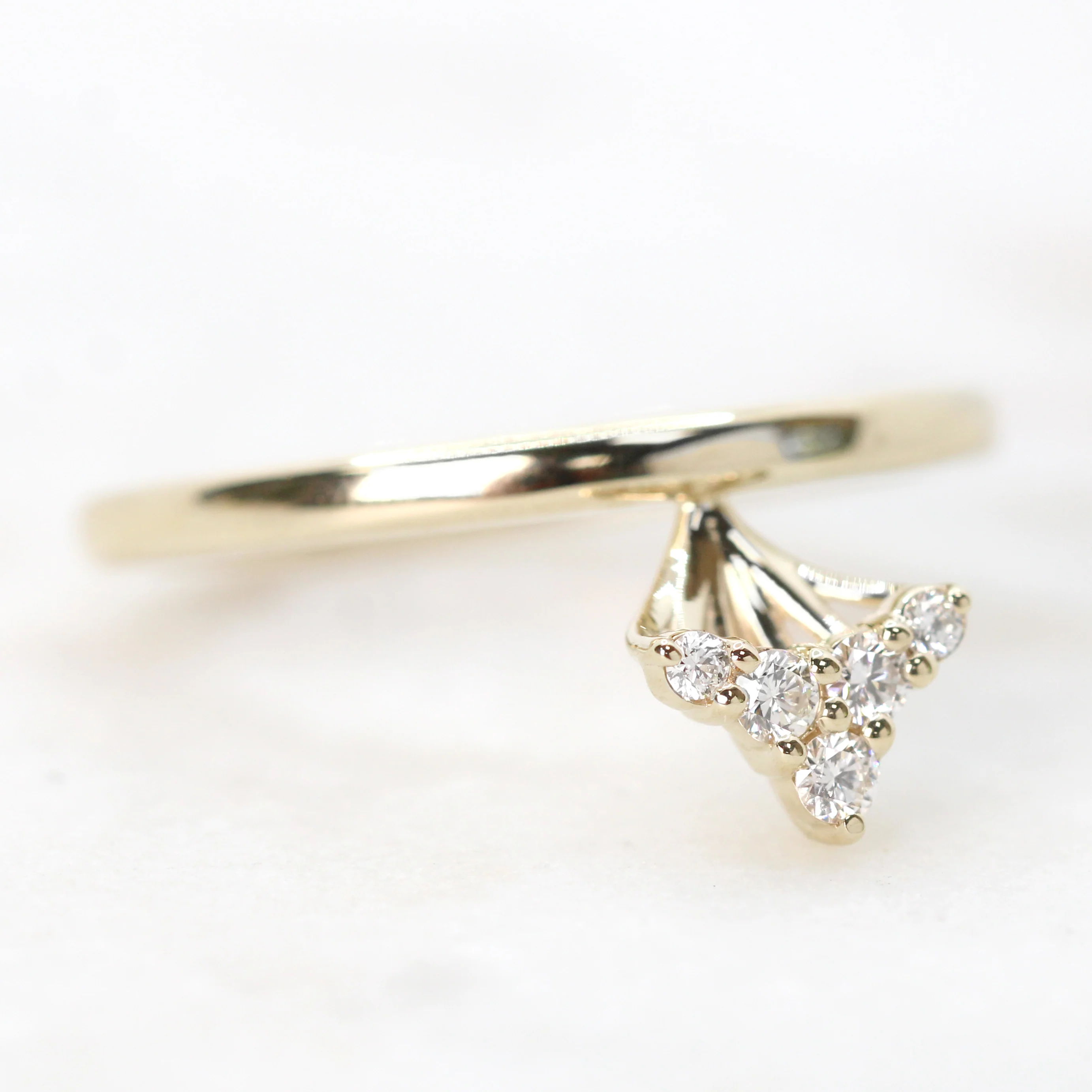 Project: Custom Christine Ring with a 2.5 Carat Shield Cut Garnet and White Accent Diamonds in 14k - Image 14