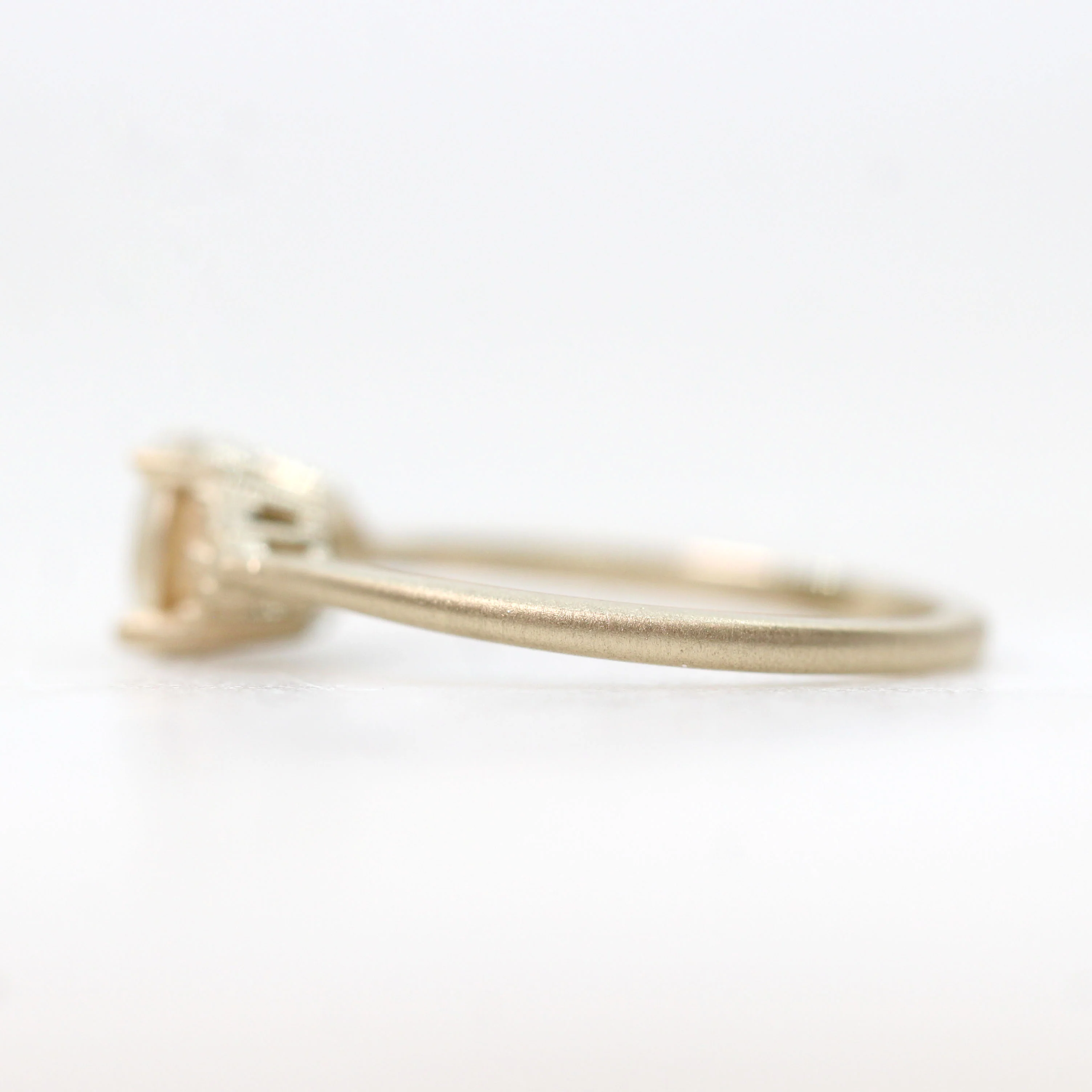 Solid Metal Imogene Ring with 1 Carat Round Metal Stone - Made to Order - Image 14