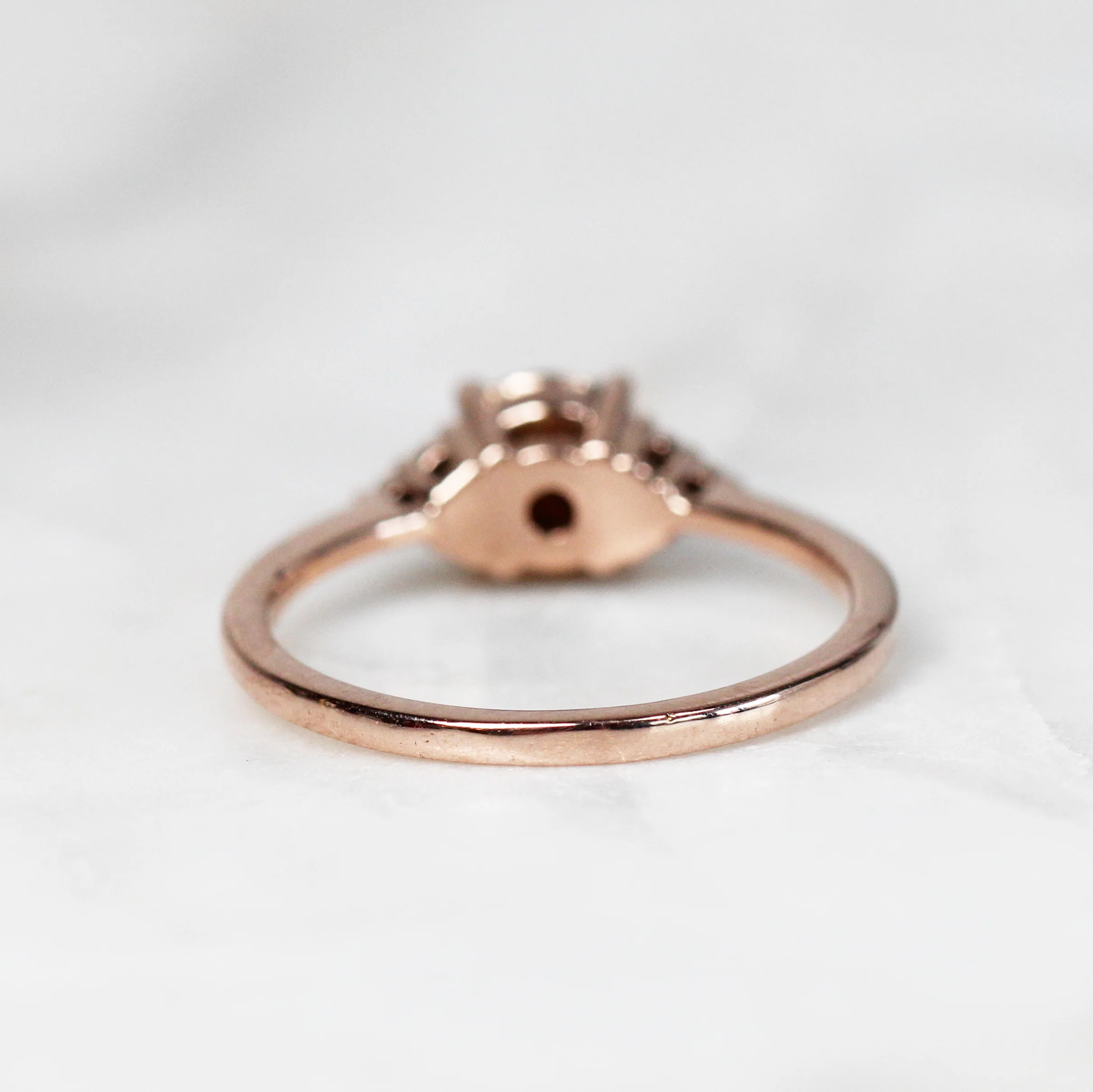Solid Metal Imogene Ring with 1 Carat Round Metal Stone - Made to Order - Image 4