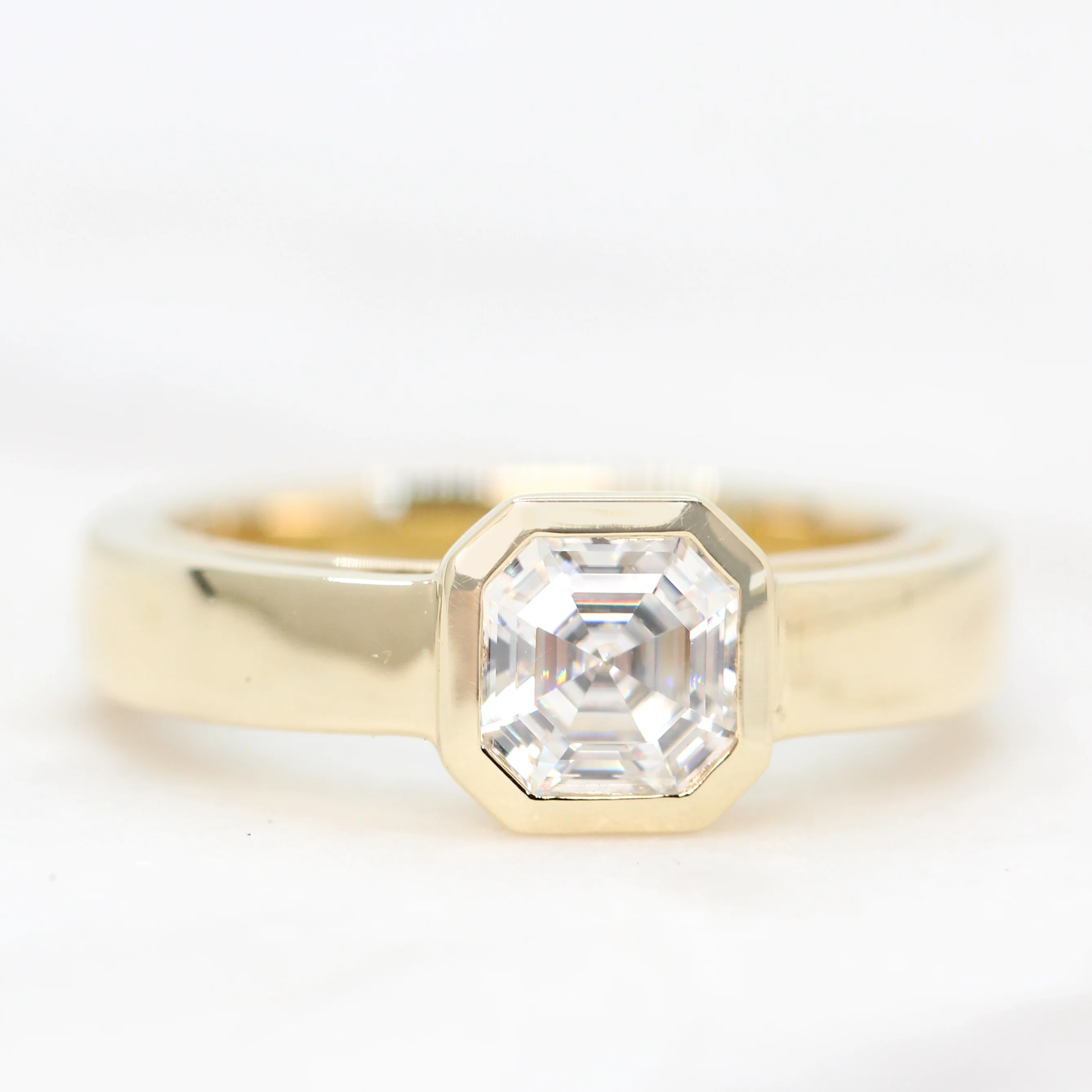 Mabel Ring with an Asscher Cut Moissanite - Made to Order, Choose Your Gold Tone