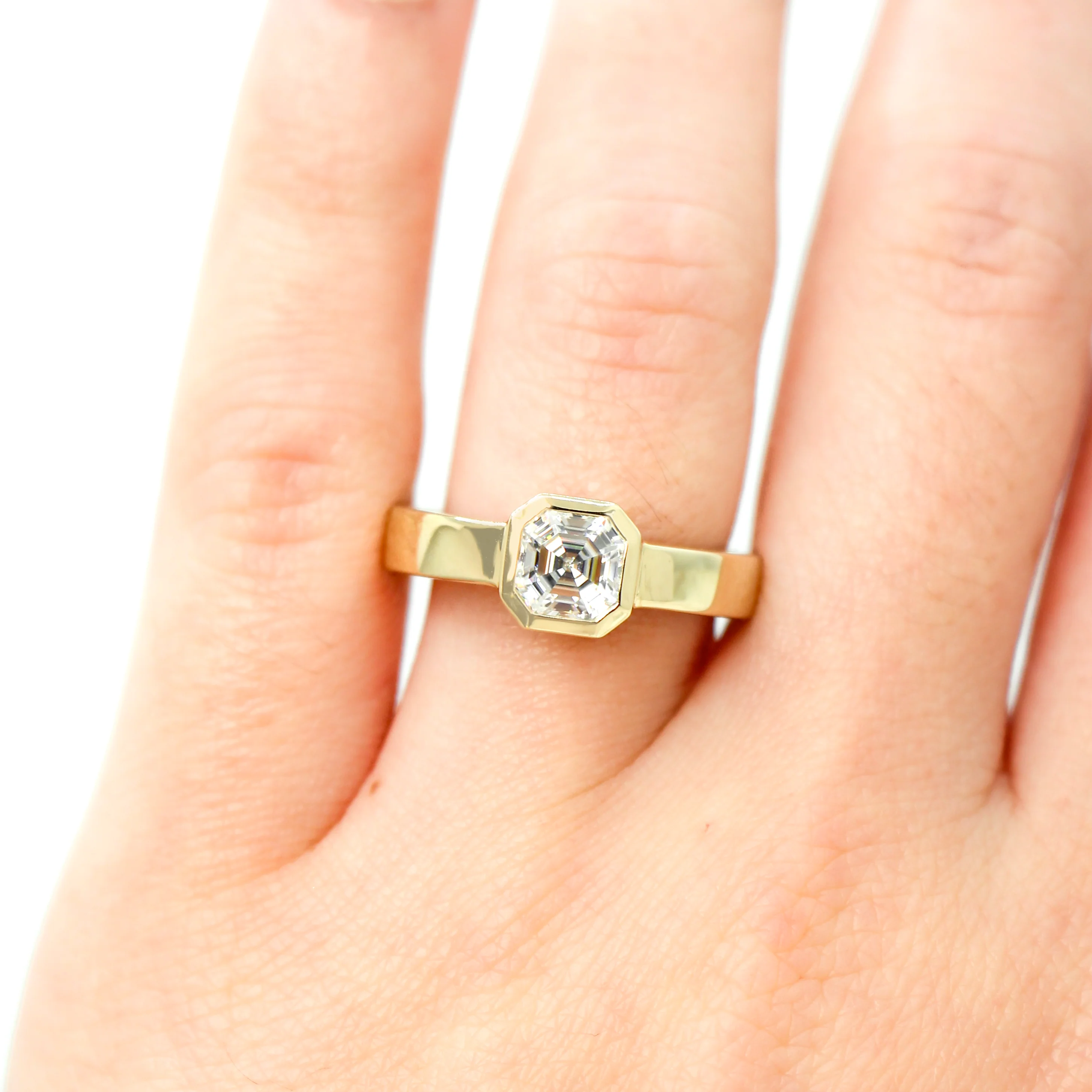 Mabel Ring with an Asscher Cut Moissanite - Made to Order, Choose Your Gold Tone - Image 6