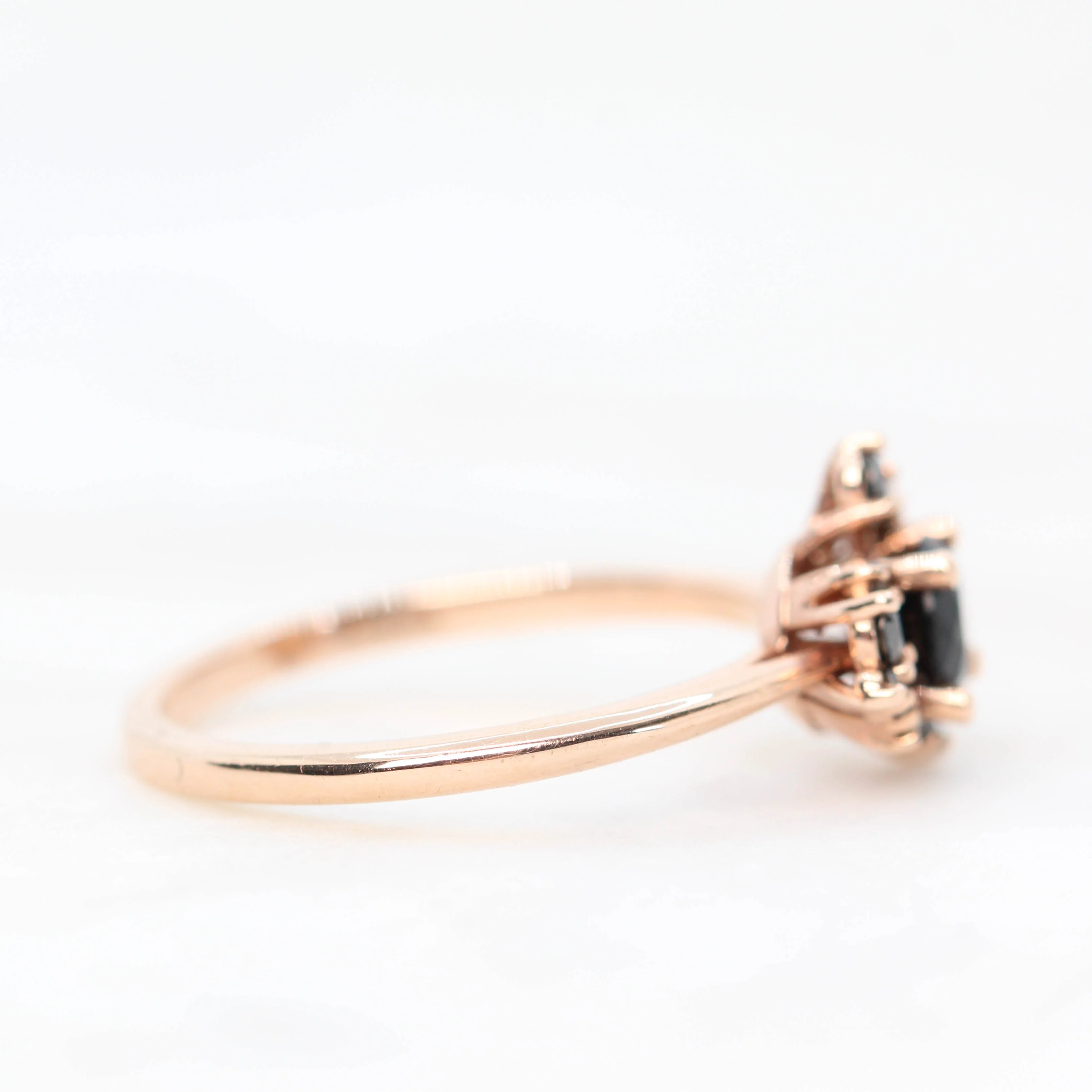 Orion Ring with a Round Black Diamond and Black Accent Diamonds - Made to Order - Image 5
